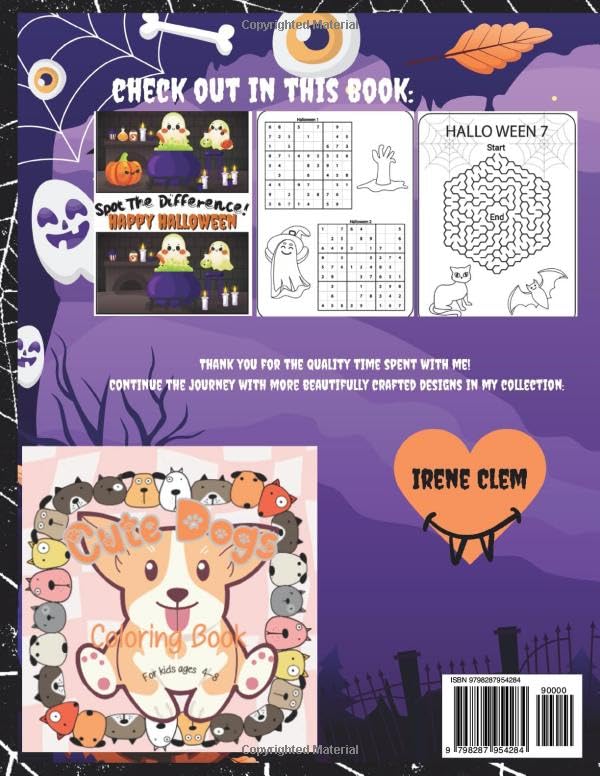 Halloween activity book for kids ages 4-8: Fun Halloween word search, alphabet learning and coloring book for kids ages 4–8! Packed with 160 pages of ... cute coloring fun. Big size, glossy cover! image 3