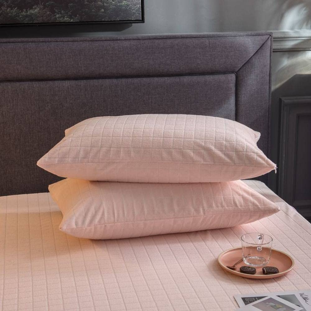 Coprimaterasso Spugna Jacquard di Puro Cotone Coprimaterasso Trapuntato Coprimaterasso Impermeabile per Letto Cove,Rosa Chiaro,120x200cm