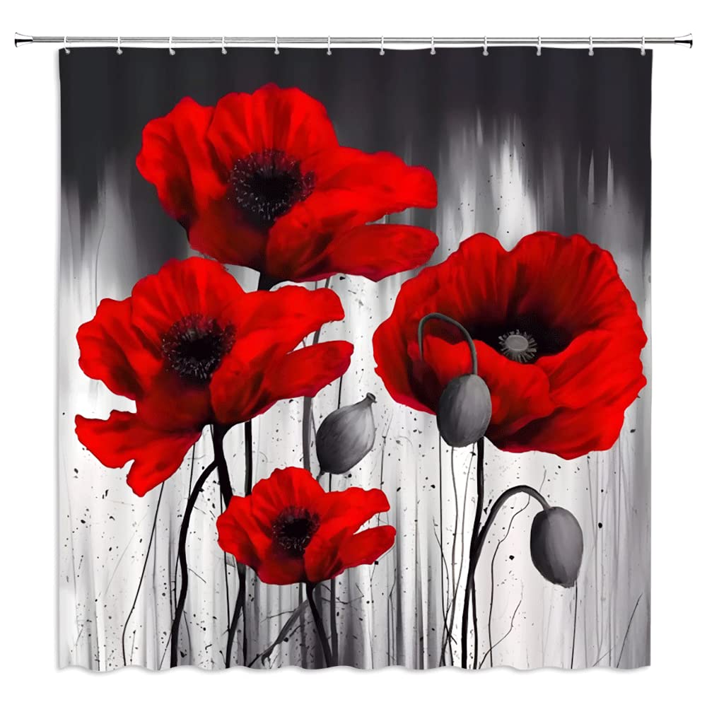 YSSFAV Cherry Blossom Shower Curtain - Japanese Floral Bathroom Decor Set With Hooks, 70x70 Inches - View #8