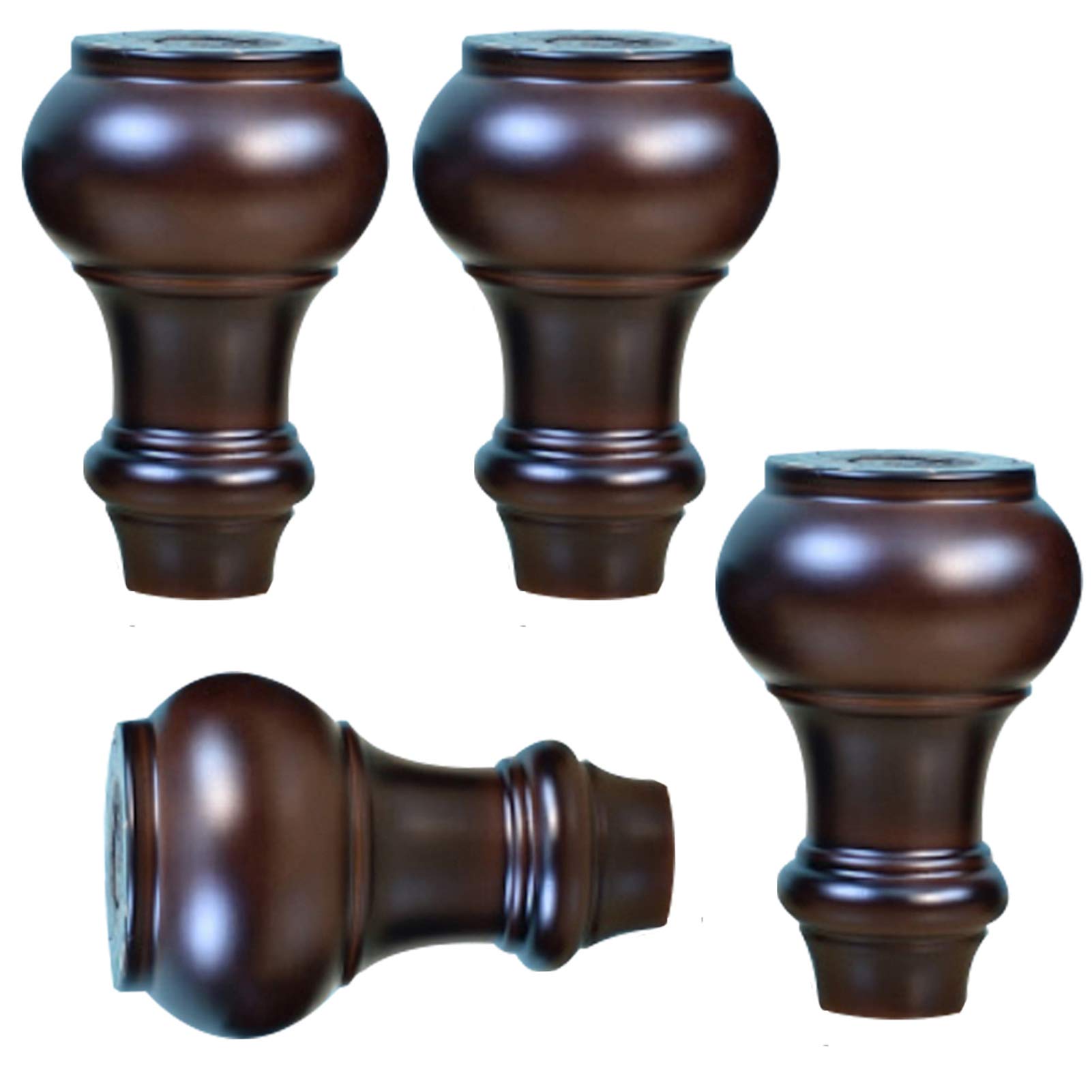 4 nogi do mebli z litego drewna, nowoczesne nogi do mebli kuchennych, nogi do szafy, do stolika kawowego, stolika nocnego, komody, fotela, łóżka, ze śrubą (12 cm/4,7", antyczny kolor)