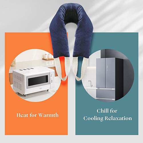 Miniatura 6 de Almohadilla térmica para cuello, hombros y espalda, apta para microondas, aroma a lavanda, funda lavable, envoltura cálida para microondas de 1.5