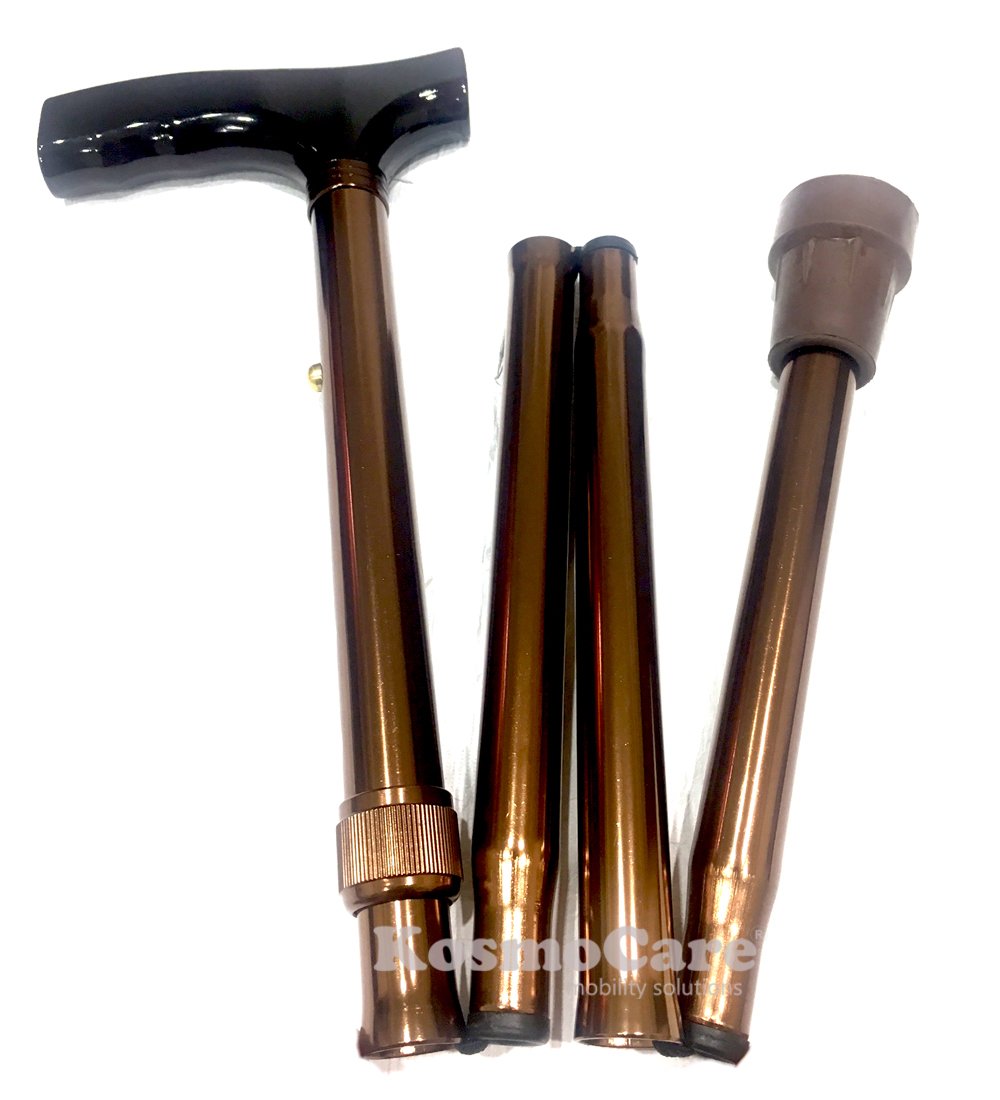 Kosmocare Premium Imported Height Adjustable Folding Stick for elderly with travel pouch - Image 6 thumbnail