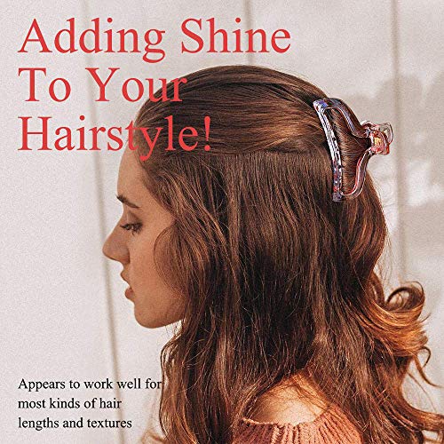 Hair Claw Clips Clear Big Transparent Banana Barrettes Hairpin For Women Girls Thick Fine Hair Nonslip Jumbo Jaw Grips Clamp Strong Hold Large French Aesthetic Styling Accessories Xmas Birthday Gift #TOP2