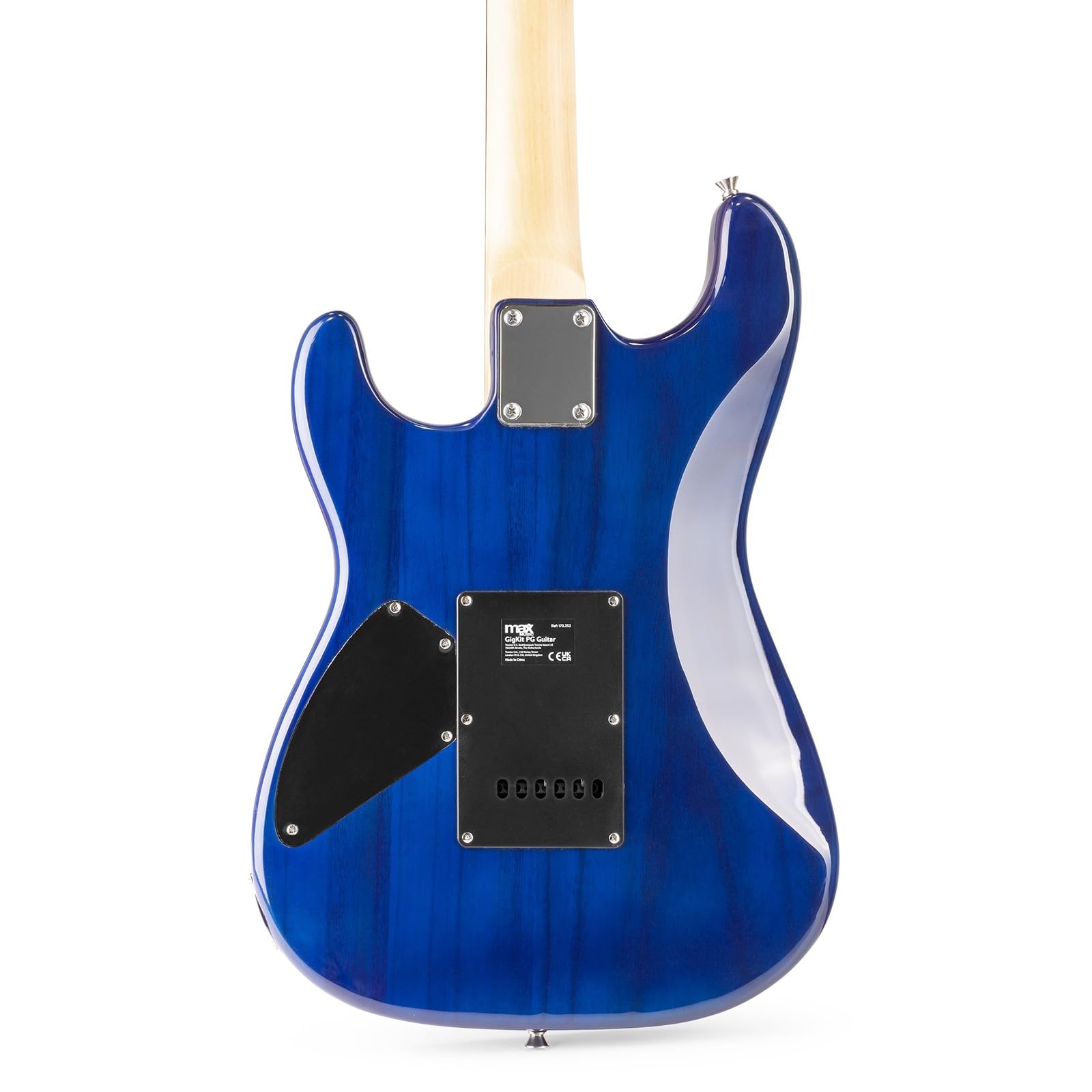 Max GigKit E Gitarre Quilted Style, E Gitarren Set mit Verstärker, Gitarrentasche, Plektrum, Stimmgerät Gitarre, Instrumentenkabel, Ersatzsaiten und Gitarrengurt, 22 Bünde - Dunkel Blau
