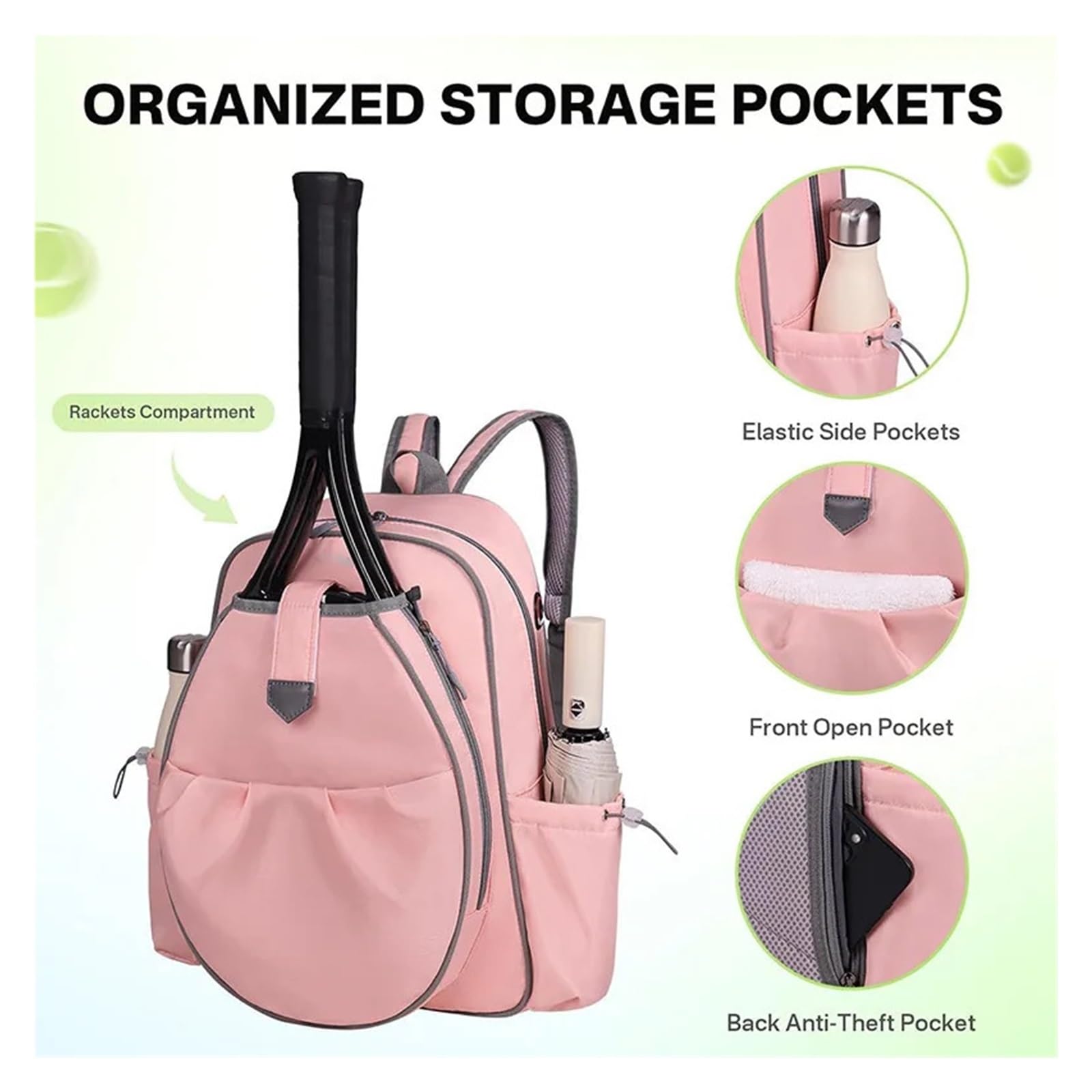 Borse Da Tennis Borsa Da Tennis Da Donna, Impermeabile, Zaino A Spalla Singola, Racchetta for Pacchetto Badminton