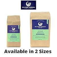 Vista 4 de River Moon Coffee, Café molido Kona, tostado medio, 16 onzas, mezcla hawaiana Kona Waves, cultivado de forma sostenible, 100% arábica