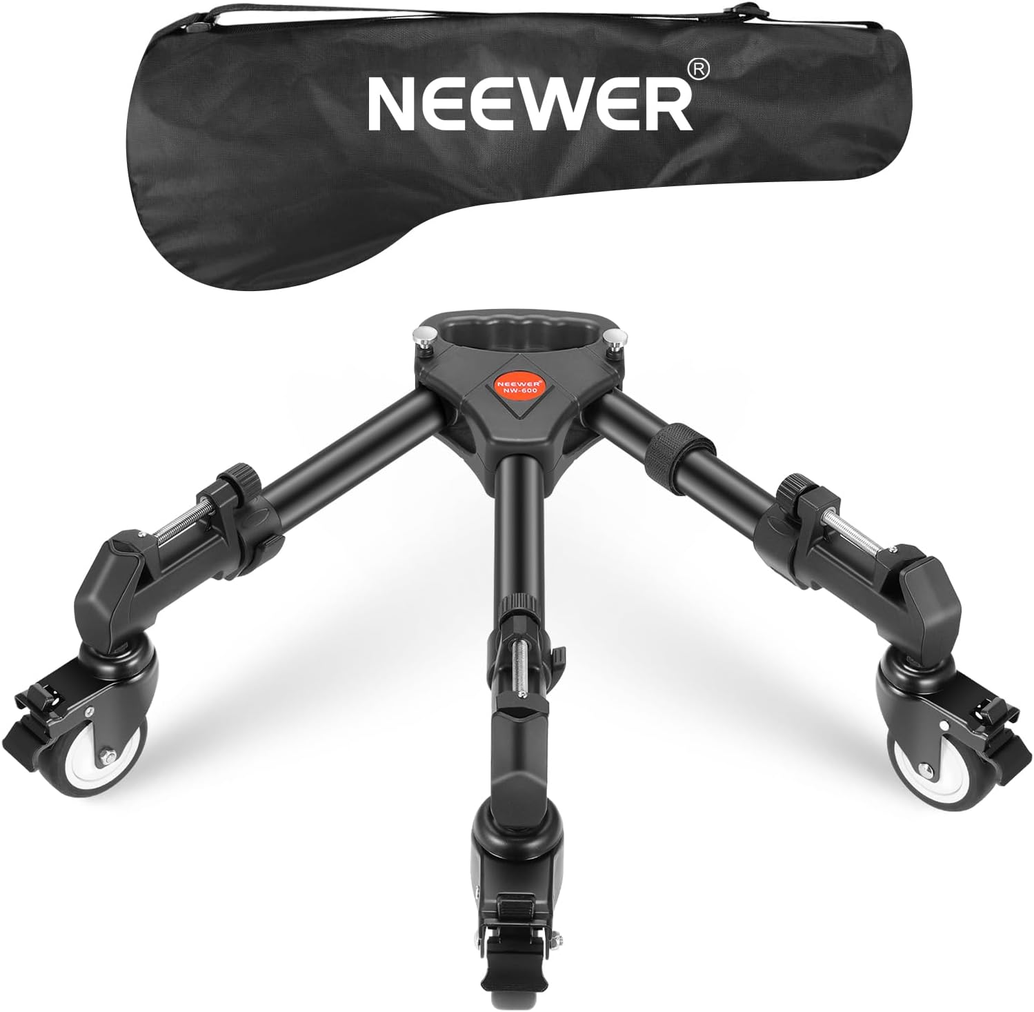 NEEWER Photography Tripod Dolly, Heavy Duty 50lbs Capacity Tripod Wheels with 3 inch Rubber Wheels, Adjustable Leg Mount and Carry Bag for Canon Nikon Sony DSLR Cameras Camcorder Photo Video Lighting