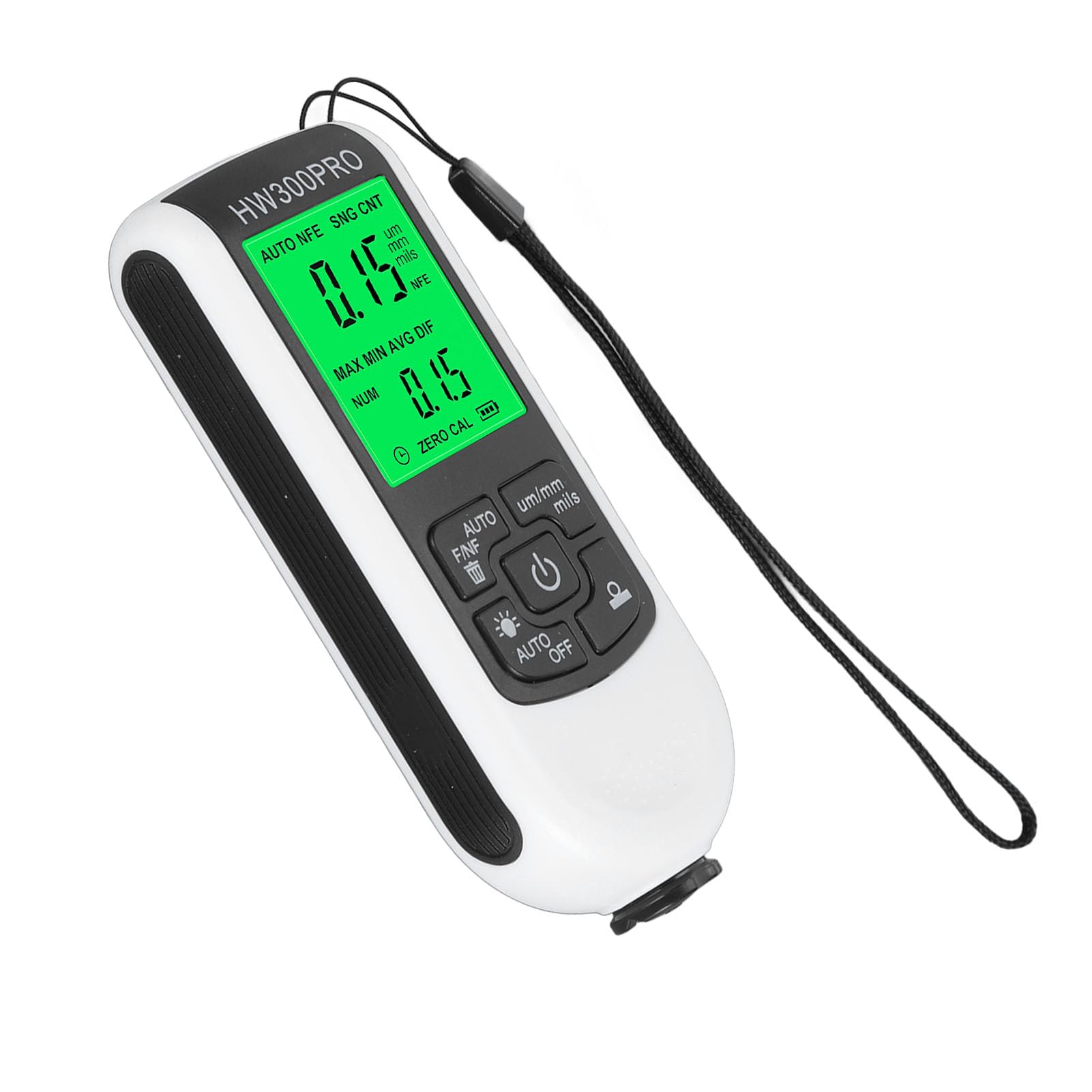 Digital Coating Thickness Gauge, Anti Slip Paint Meter for Car and Industrial Lightweight Design for Laboratory Testing Quick Measurement Data Acquisition (White)