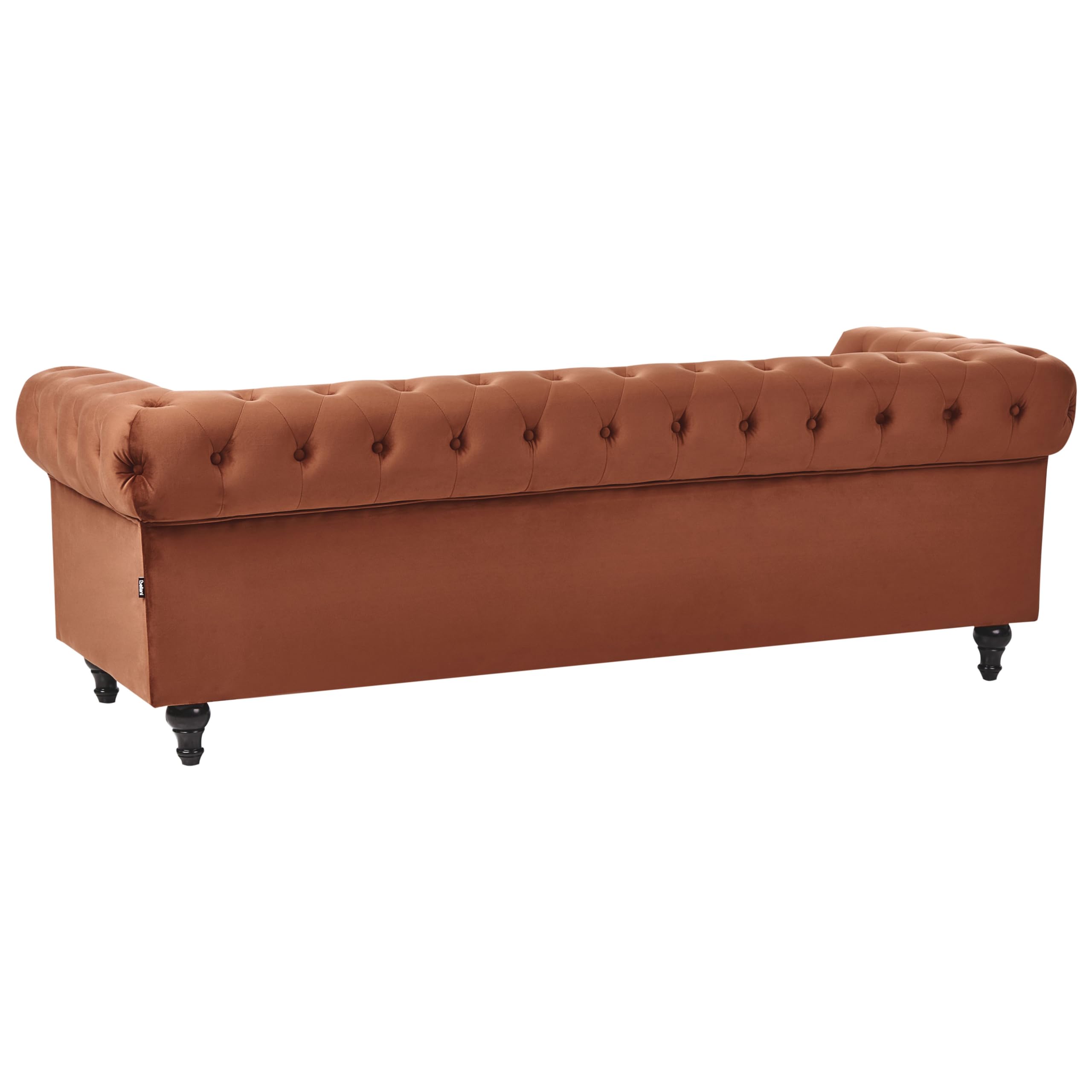 Klasyczny zestaw wypoczynkowy sofa fotel pikowany welur złoty brąz Chesterfield