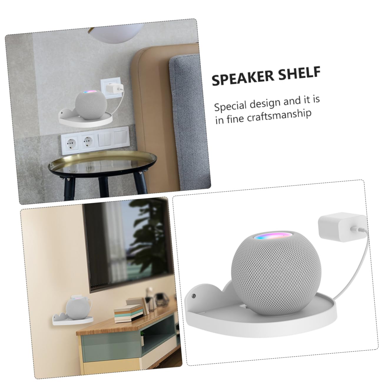 Angoily 3 Piezas Soporte de Audio estantes para Rack de Audio montados en la Pared Estante de Audio Multifuncional Organizador Familiar Home Organizer Altavoces Soportes para estantes AbS