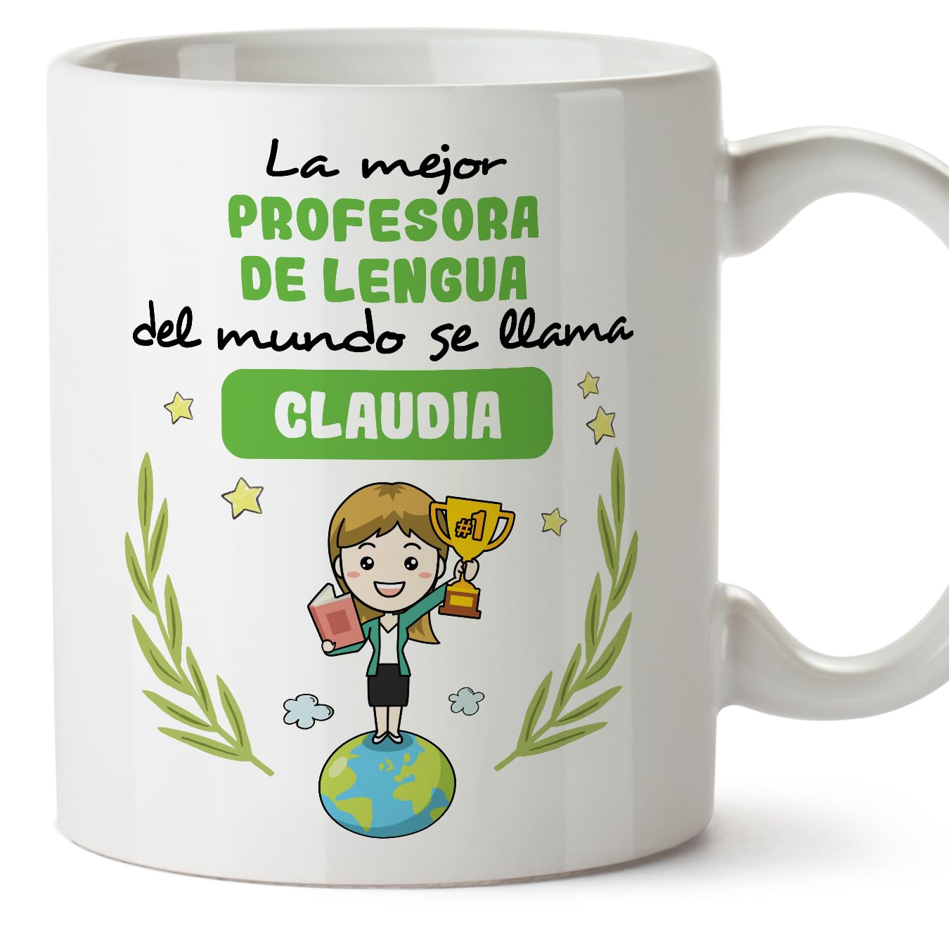 MUGFFINS Personalised Mug for Language Teacher Woman - in Spanish - Eres Mejor del Mundo - Funny Custom Gift for Colleagues - Ceramic 11oz Mug