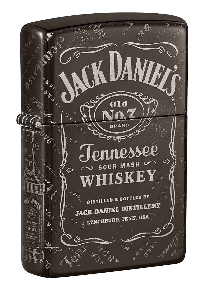 Zippo Men's Black Ice Windproof Lighter, Jack Daniel's Design – Photo Image 360° – Refillable, Reusable, Windproof Design – Comes In Gift Box – Made In Usa