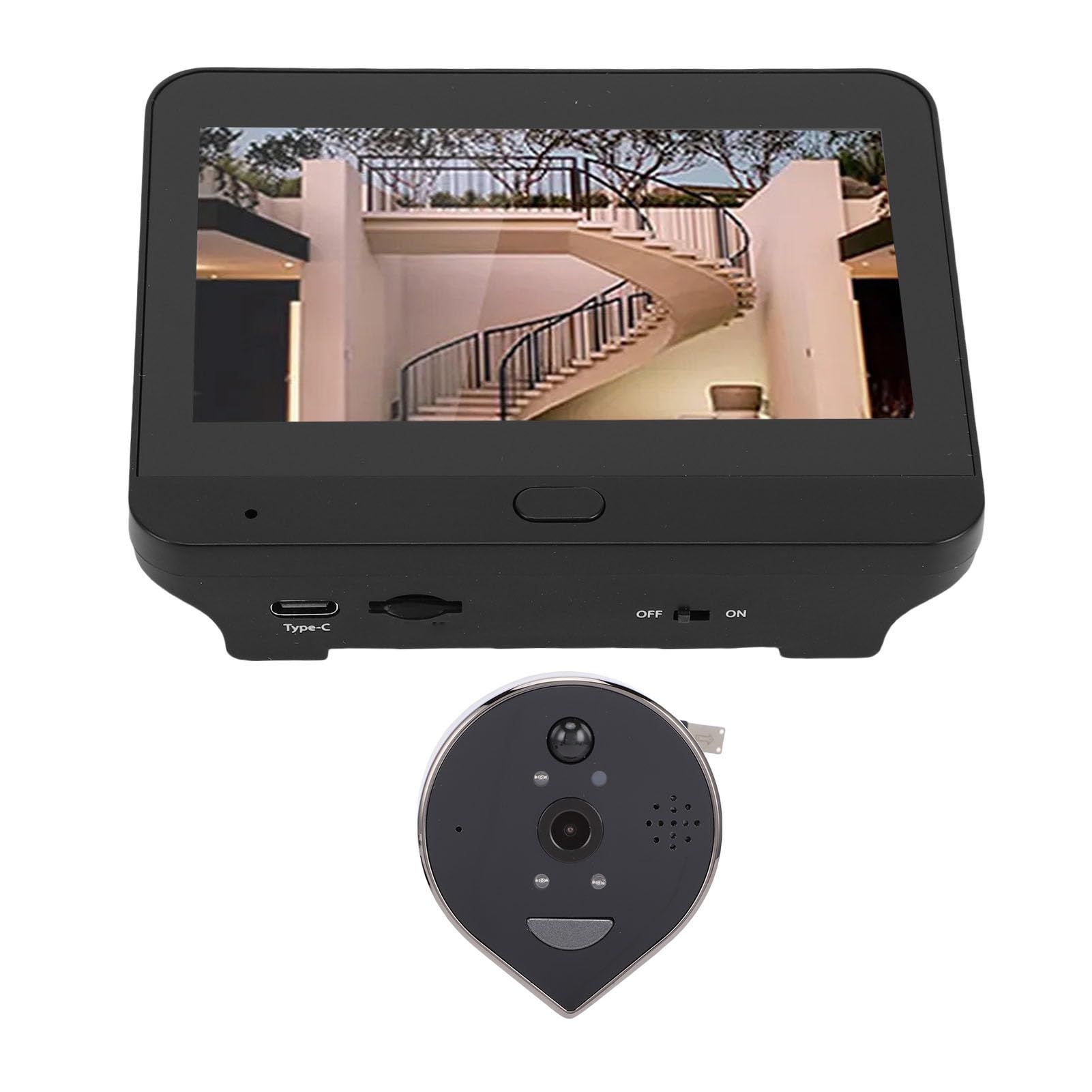 Walfront Caméra Judas de Porte, 3 Mégapixels, 160 Degrés, 5000 MAh
