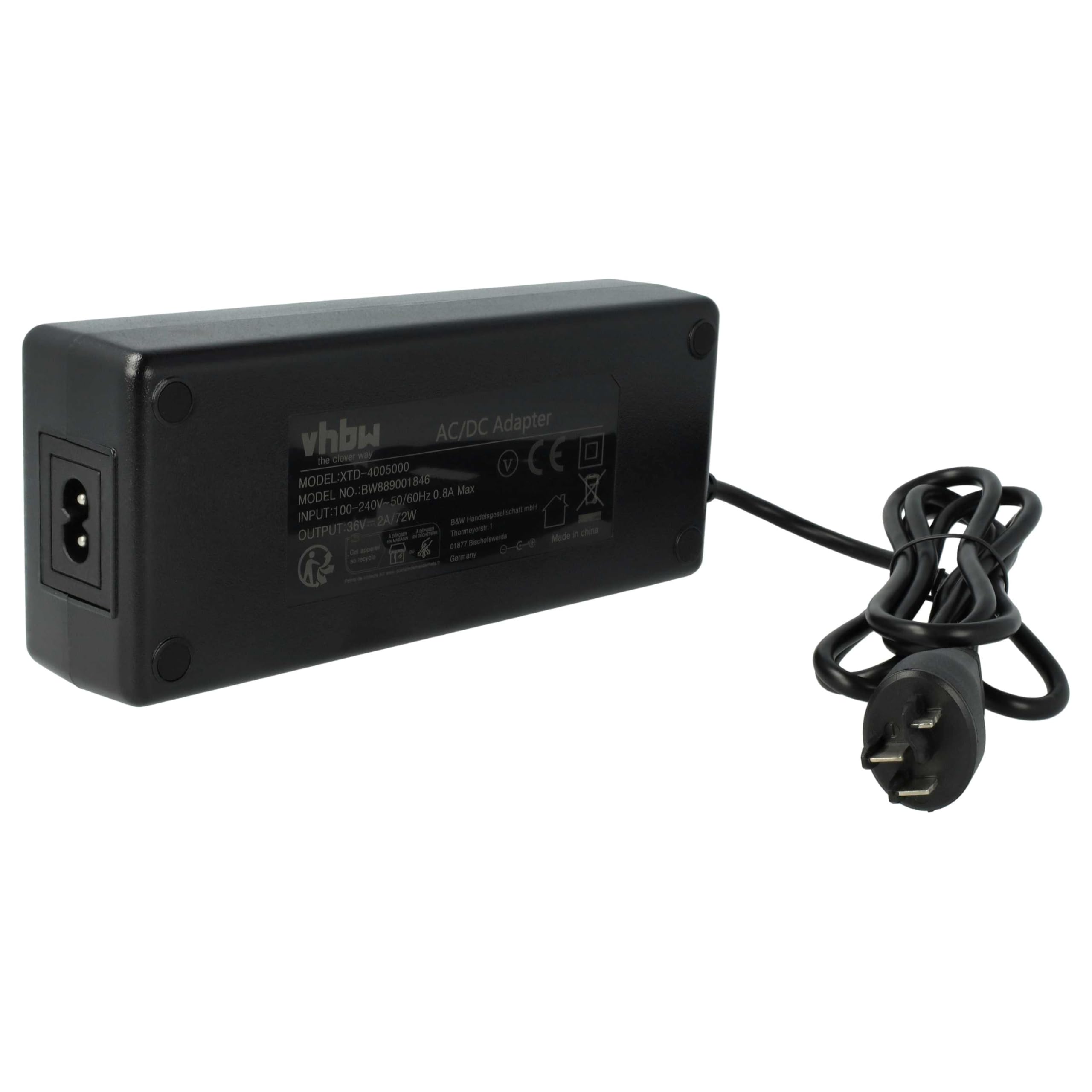 vhbw 1 x ładowarka kompatybilna z Bosch Active Line, BDU2XX, Active Line Plus, BDU3XX - do akumulatorów litowo-jonowych 36 V 72 W
