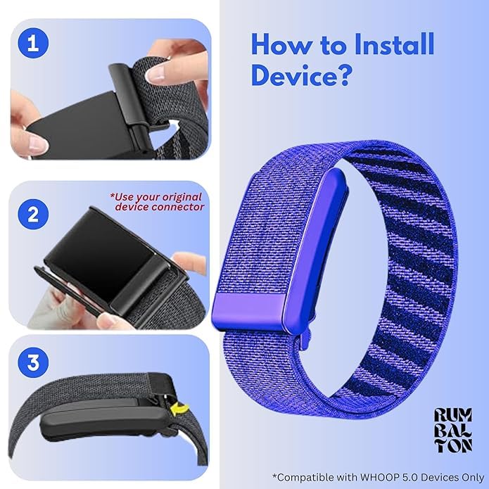 Image of Nylon Strap Compatible with Whoop 5.0 Band Strap - Durable, Adjustable Fitness Tracker Strap | Breathable, Comfortable Bands for Workout, Sleep, and Health Monitoring (Device Not Included) (Diamond Blue)