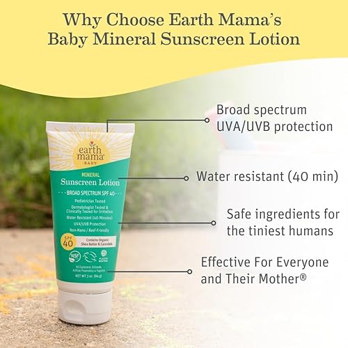 Miniatura 6 de Loción protectora solar mineral Uber-Sensitive SPF 40 para niños de Earth Mama