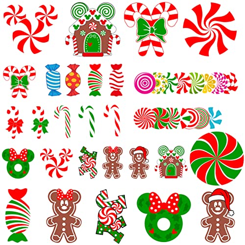 41Pcs Christmas Wall Decals Peppermint Floor Decals Christmas Candy Stickers Christmas Decals for Wall Christmas Stickers for Wall Candy Wall Stickers Christmas for Candyland Decoration