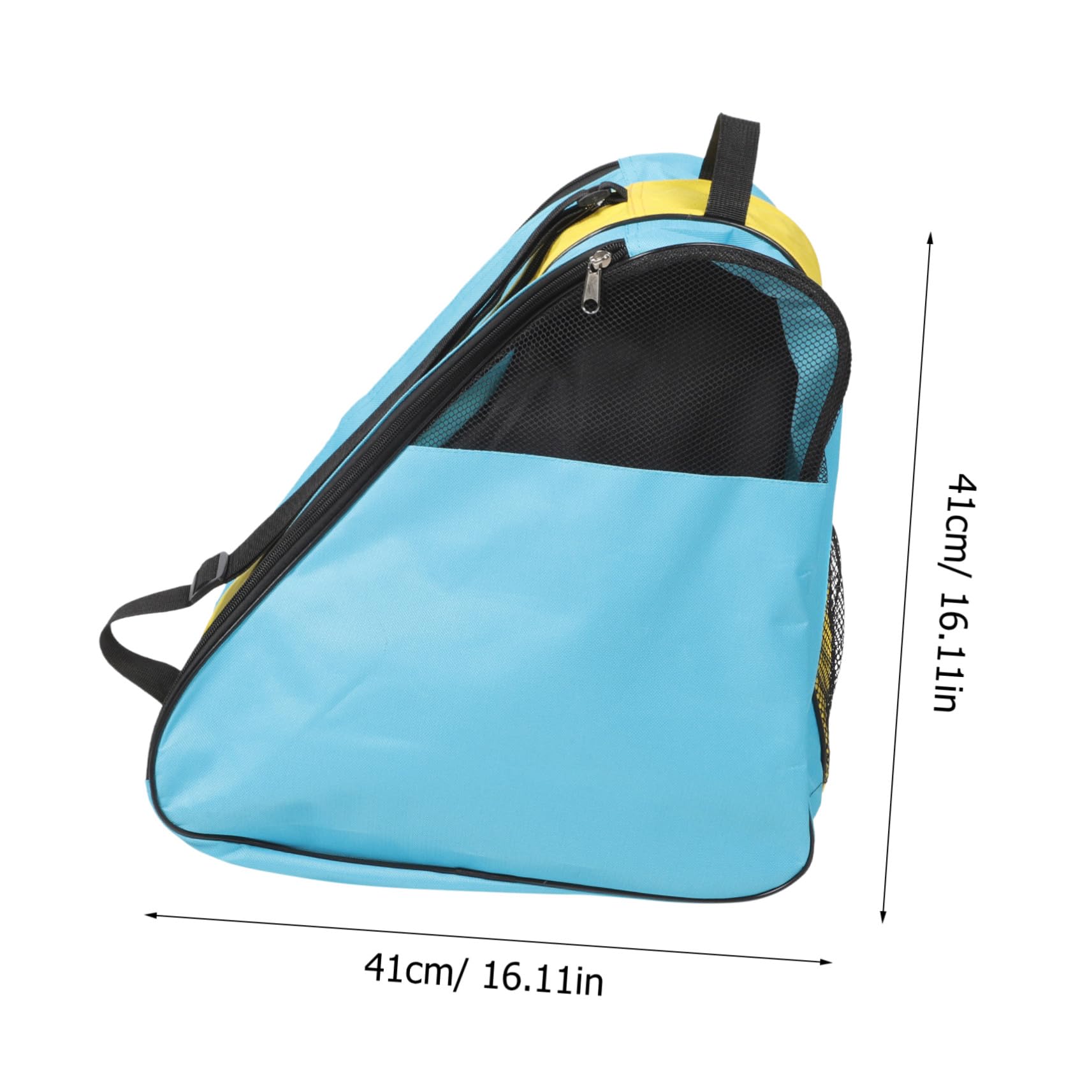 SUPVOX Borsa per Pattini da Ghiaccio in Nailon, Blu Giallo Blu | Zip, Formato Monospalla, per Trasporto e Protezione, Pratica da Portare