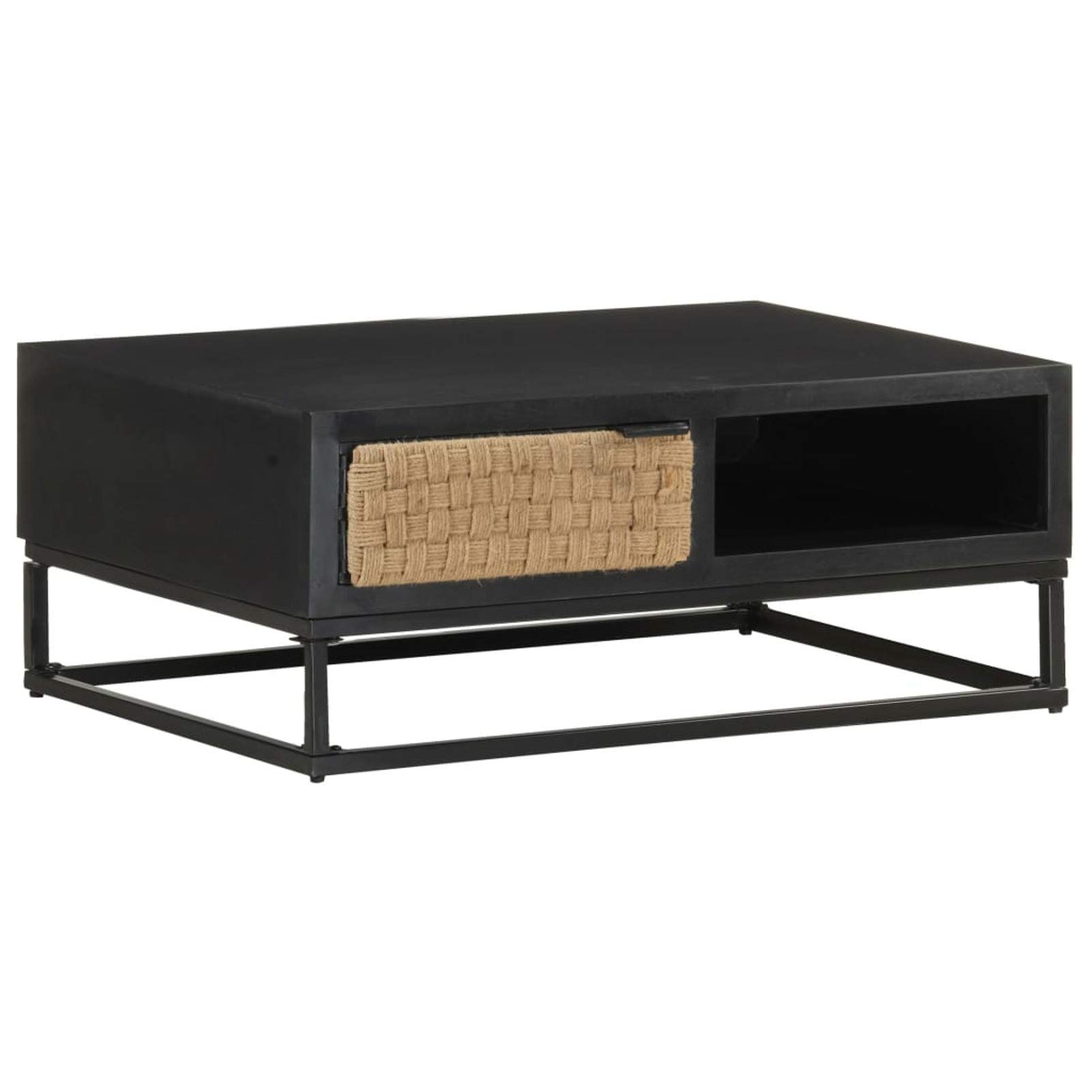 Homgoday Table basse 90 x 60 x 35 cm en bois de manguier massif, table d'appoint, table d'appoint pour salon, salle de réception d'invités, chambre à coucher et mobilier de bureau