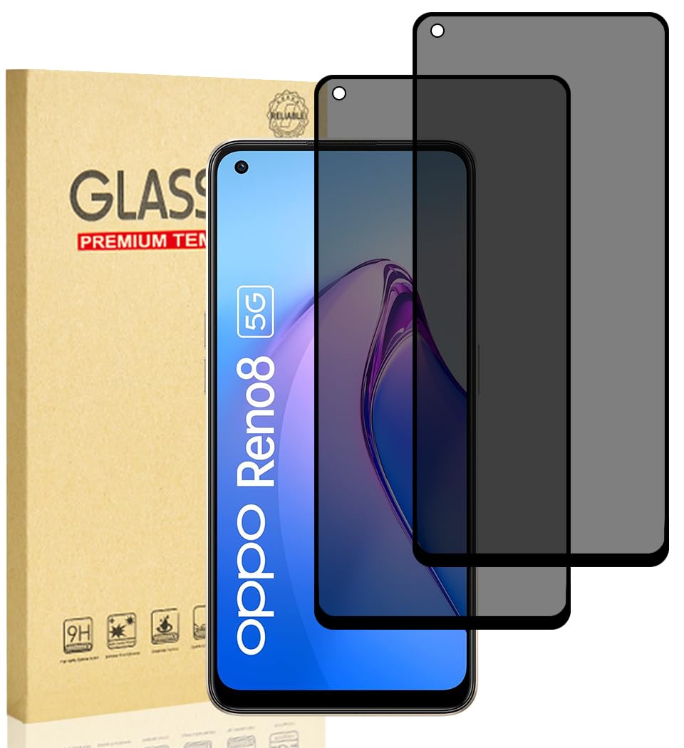 Pellicola Privacy In Vetro Temperato Per Oppo Reno 8 Lite 5G – Anti-Spy, Durezza 9H, Antigraffio, 2 Pezzi - 2