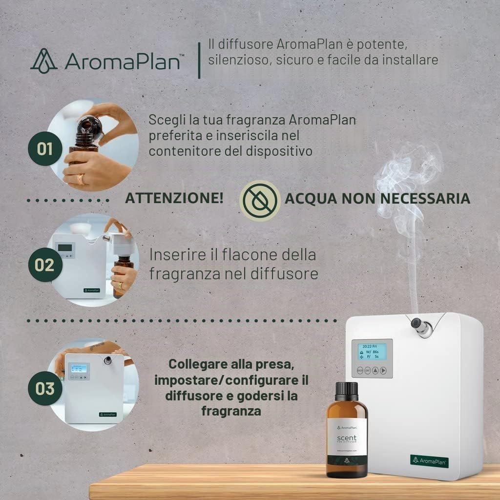 Diffusore di oli essenziali senza acqua, 2025 nuovo diffusore di aromaterapia Bluetooth e WiFi, diffusore professionale senza acqua per grandi stanze, uffici e spa (bianco)