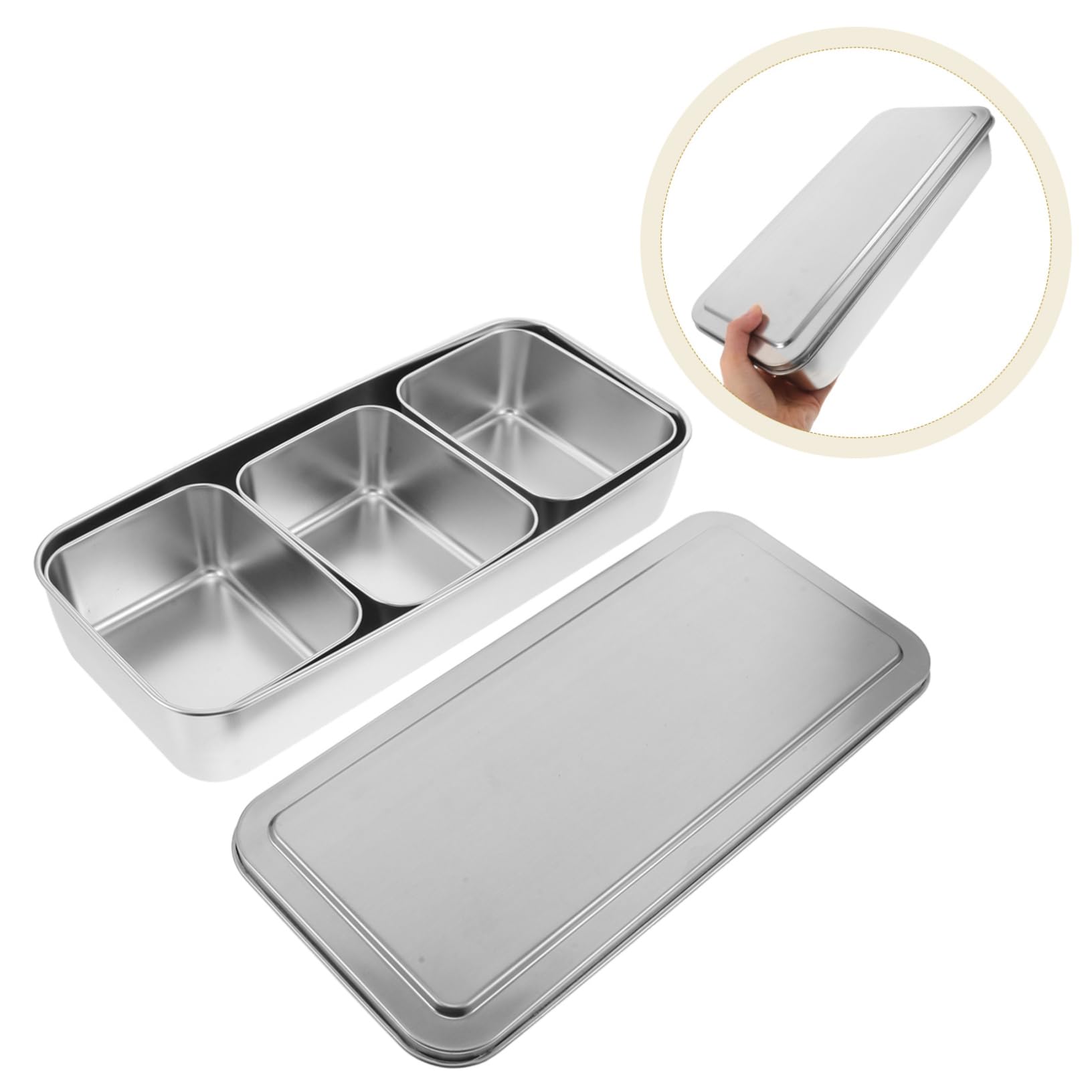 Zerodeko Gewürzbox mit Fächern und Deckel Langlebiger Japanischer Mehrzweck Gewürzbehälter für Salz Saucen und Gewürze für Küche Catering und Outdoor Einsatz