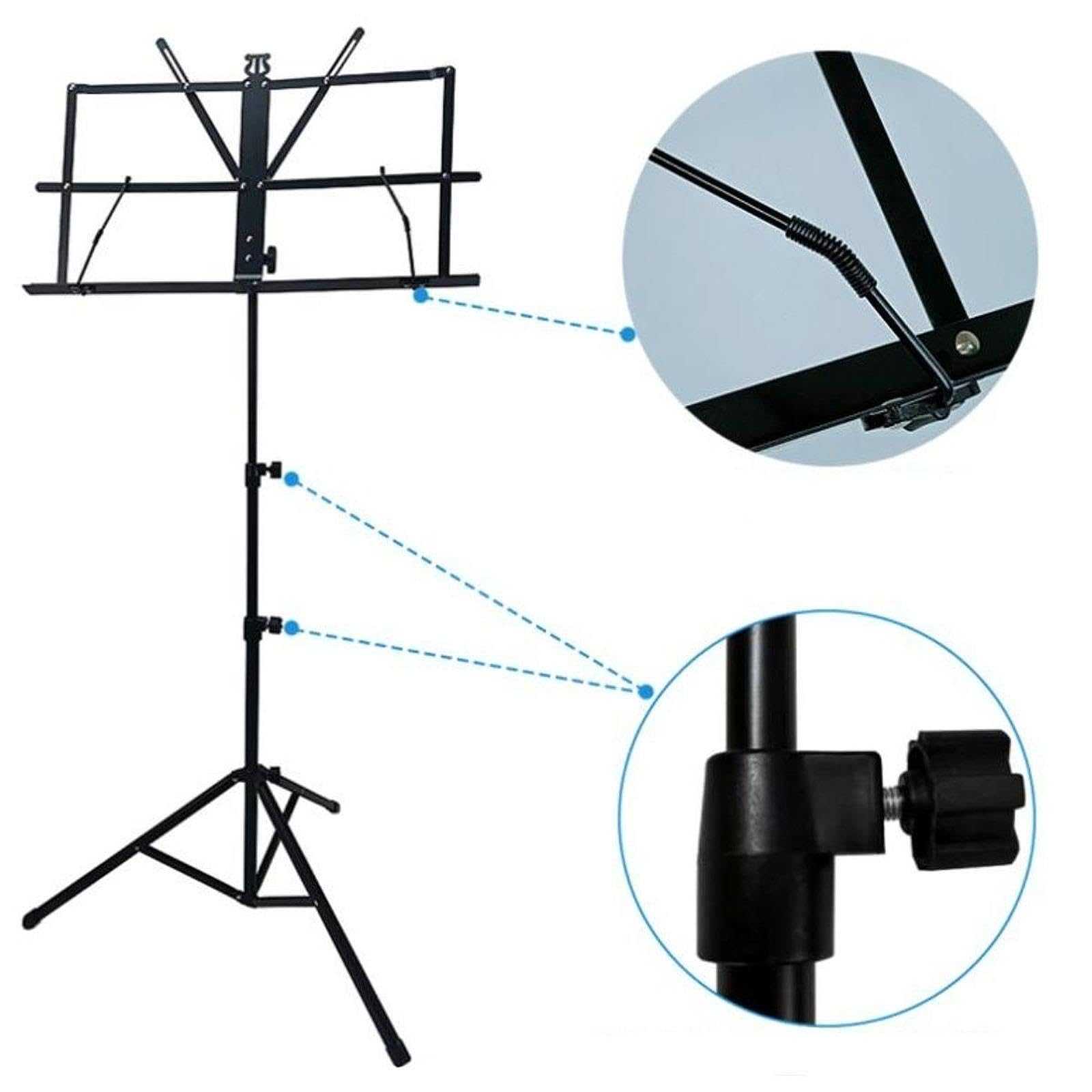 MagiDeal Stand di, supporto per clip di foglio, moderno e leggero Libro musicale ad altezza regolabile in altezza per musicisti Ukulele Player