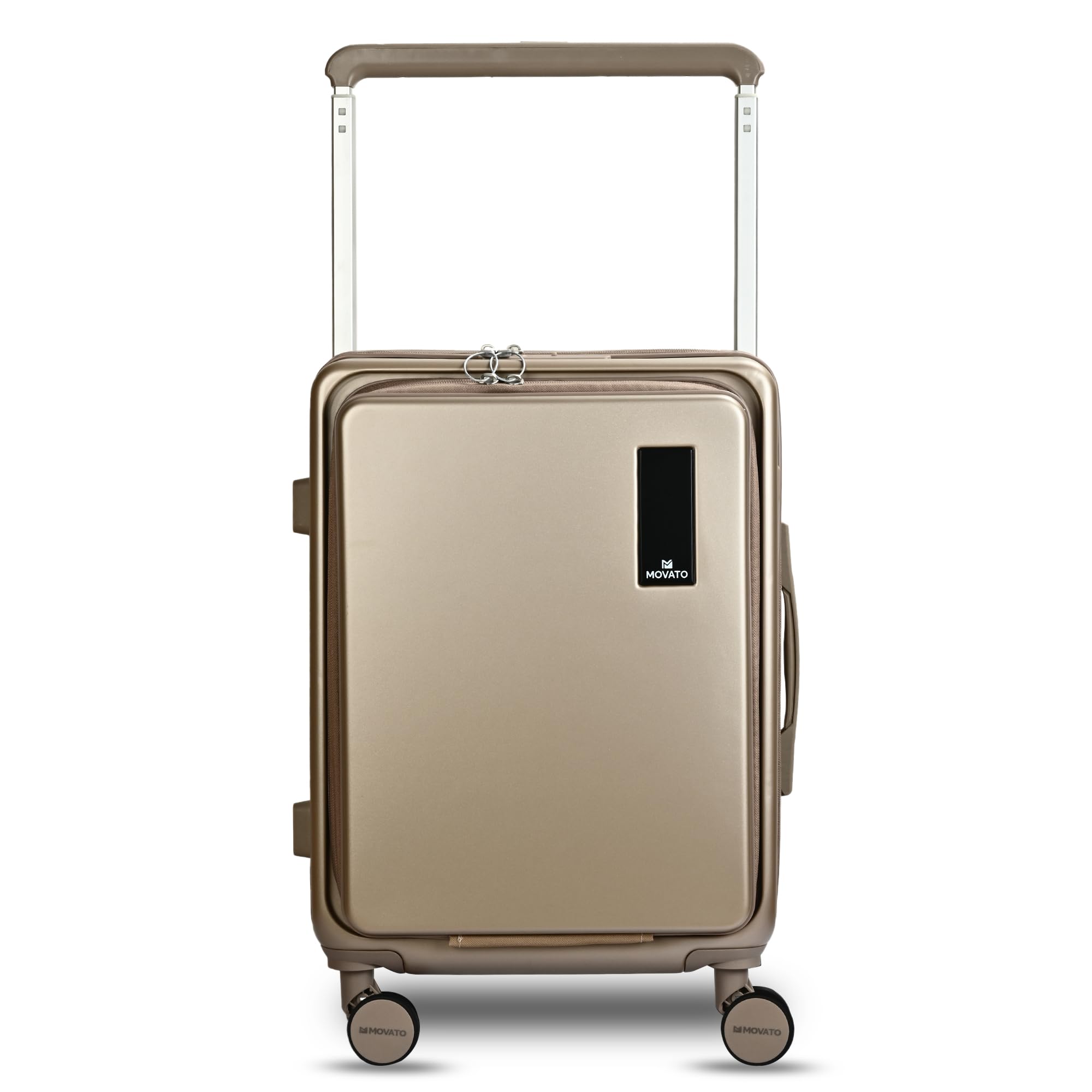 Bizz Cabin Luggage | Wide Aluminium Handle for Maximum Control | Polycarbonate Hard Shell | Front Access Laptop Compartment | TSA Lock | Dual Spinner Wheels | Champagne-image-31