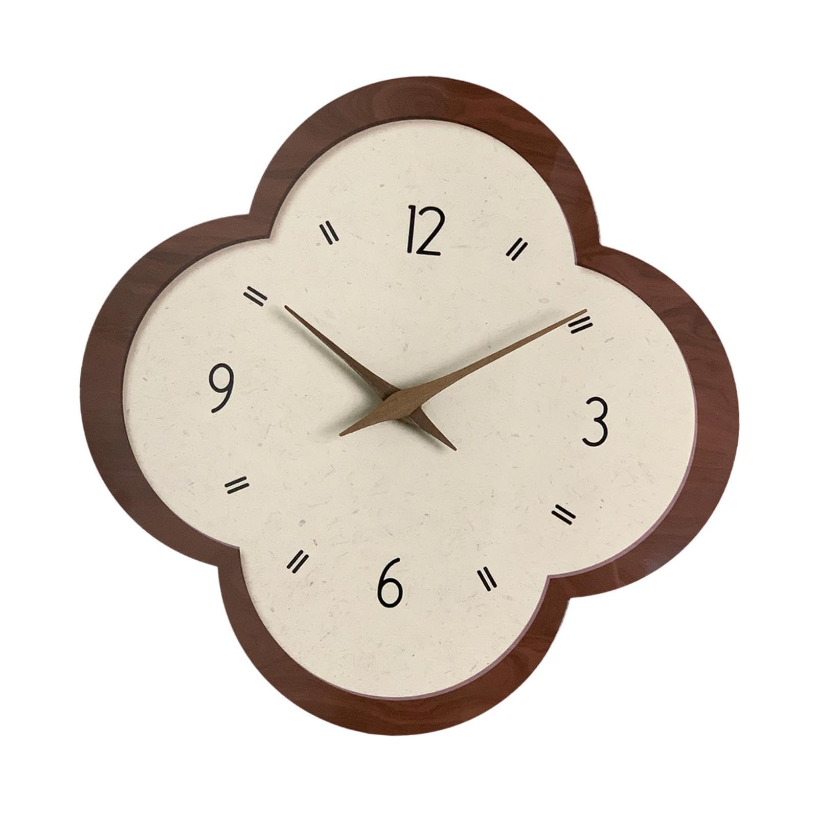 Horloge murale moderne silencieuse fleur en MDF pour salon et cuisine