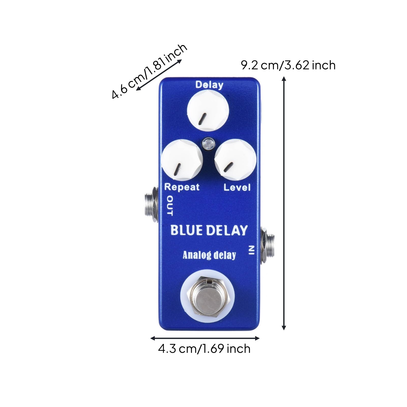 Analog-Delay Pedalboardfreundlich Gitarren-Delay-Pedal Tour-Tauglich Effektpedal mit Metallgehäuse für E-Gitarristen, Proberaum