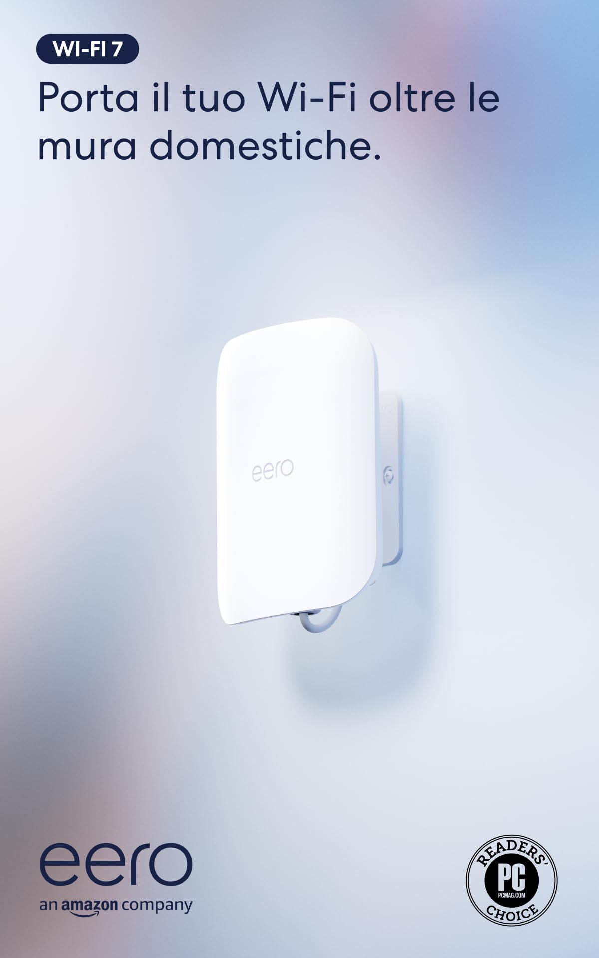 Router wi-fi mesh dual-band Amazon eero Outdoor 7 (ultimo modello) - Certificazione IP66, copertura fino a 1.390 m² all’aperto, con adattatore PoE+ da 30 W - Confezione da 1