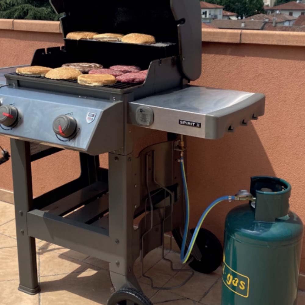 FERROELETTRA Kit Tubo flessibile per gas GPL in PVC - Ø8x13,4 mm, 2 m - Conforme alla normativa UNI7140 - Made in Italy