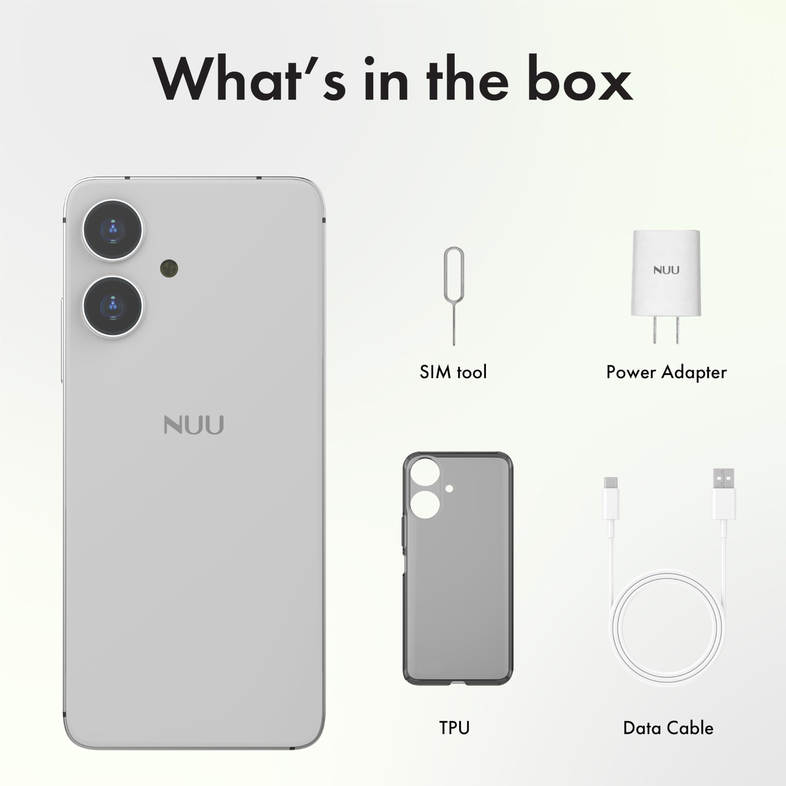 NUU N10 Basic Cell Phone for T-Mobile, Mint, Metro, Qlink, Tello and More 4GB/128GB, Perfect for Teenagers, Dual SIM 4G, Octa-Core 6.6" 90Hz HD+, Unlocked Phones Android Phone 15, US Warranty (White) - 4