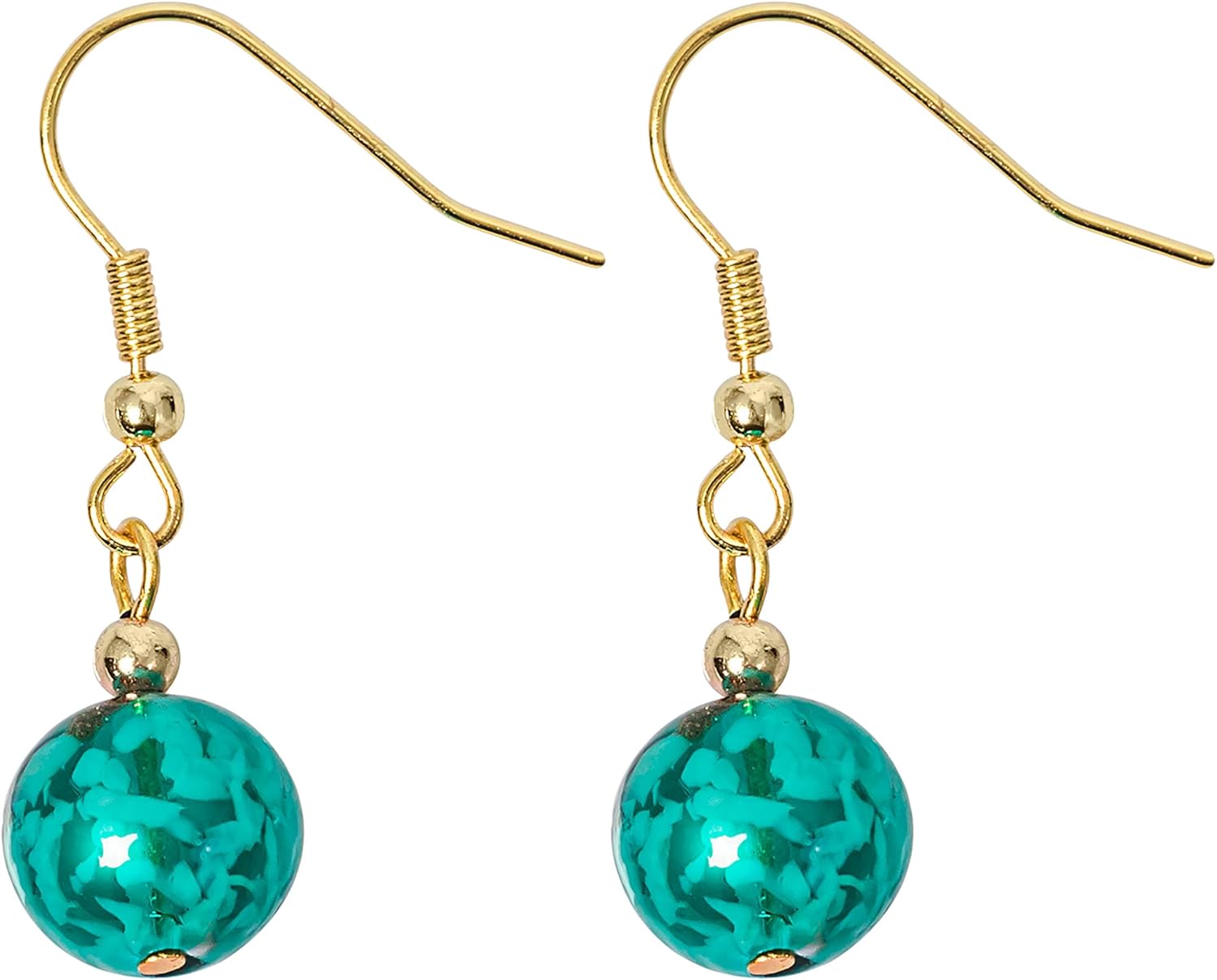 Authentic Murano Glass Stainless Steel Dangle Earrings - Murano Glass Hand Made In Italy - beaded earrings - Hand Blown Glass