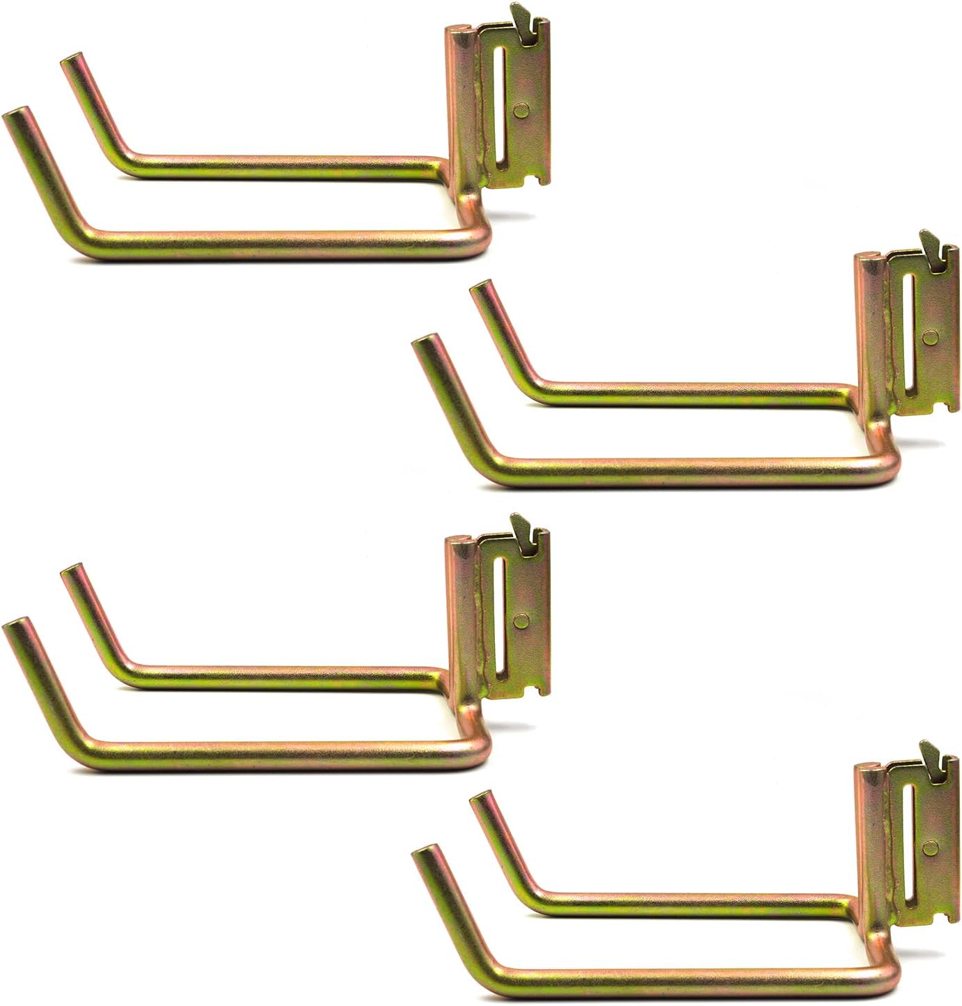 (4 Pack) 8.5 inch Heavy Duty E-Track Double J Hook, Large Steel Tool Hook TieDown Accessories Cargo Tie Down Systems in Trucks