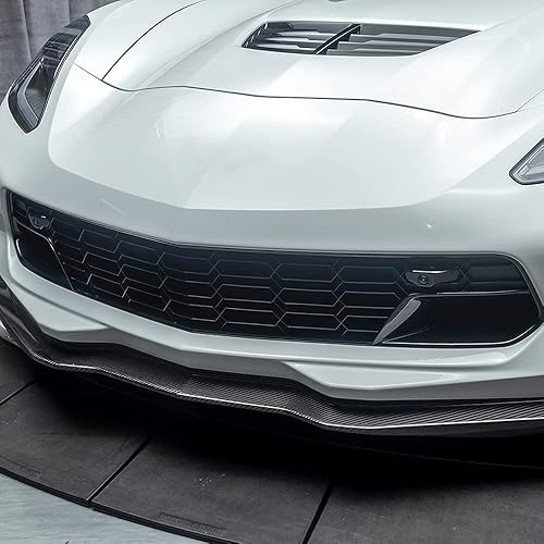Miniatura 7 de Parachoques delantero inferior divisor de borde de fibra de carbono para Chevy Corvette C7 Z06 2015-2019 y Grand Sport reemplaza OEM #22922352