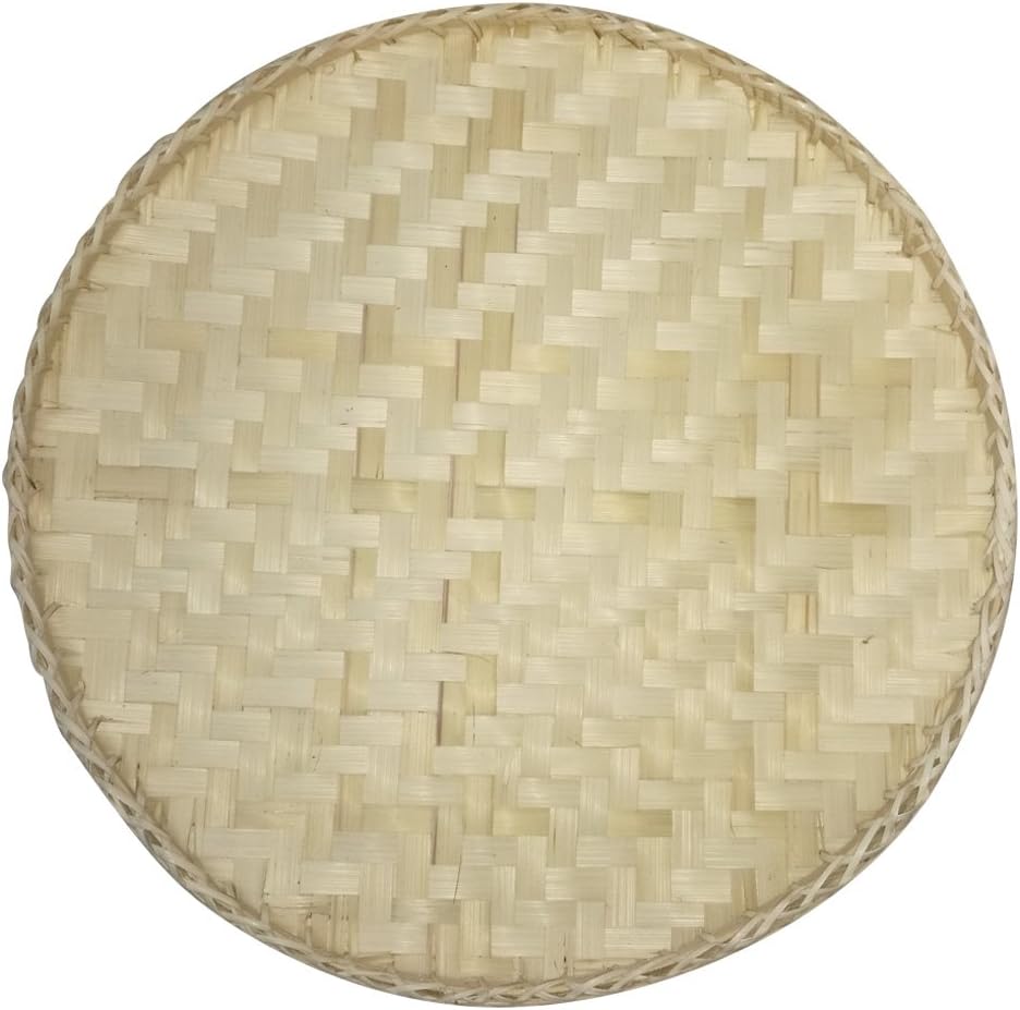 Food Serving Tray Table Storage Plate Platter with Handles for 12" Bamboo Woven Dome Lid Cover to Keep out Bugs Flies for Picnic Party Bread Cake Pizza Dry Fruit Dessert Indoor Outdoor (1)