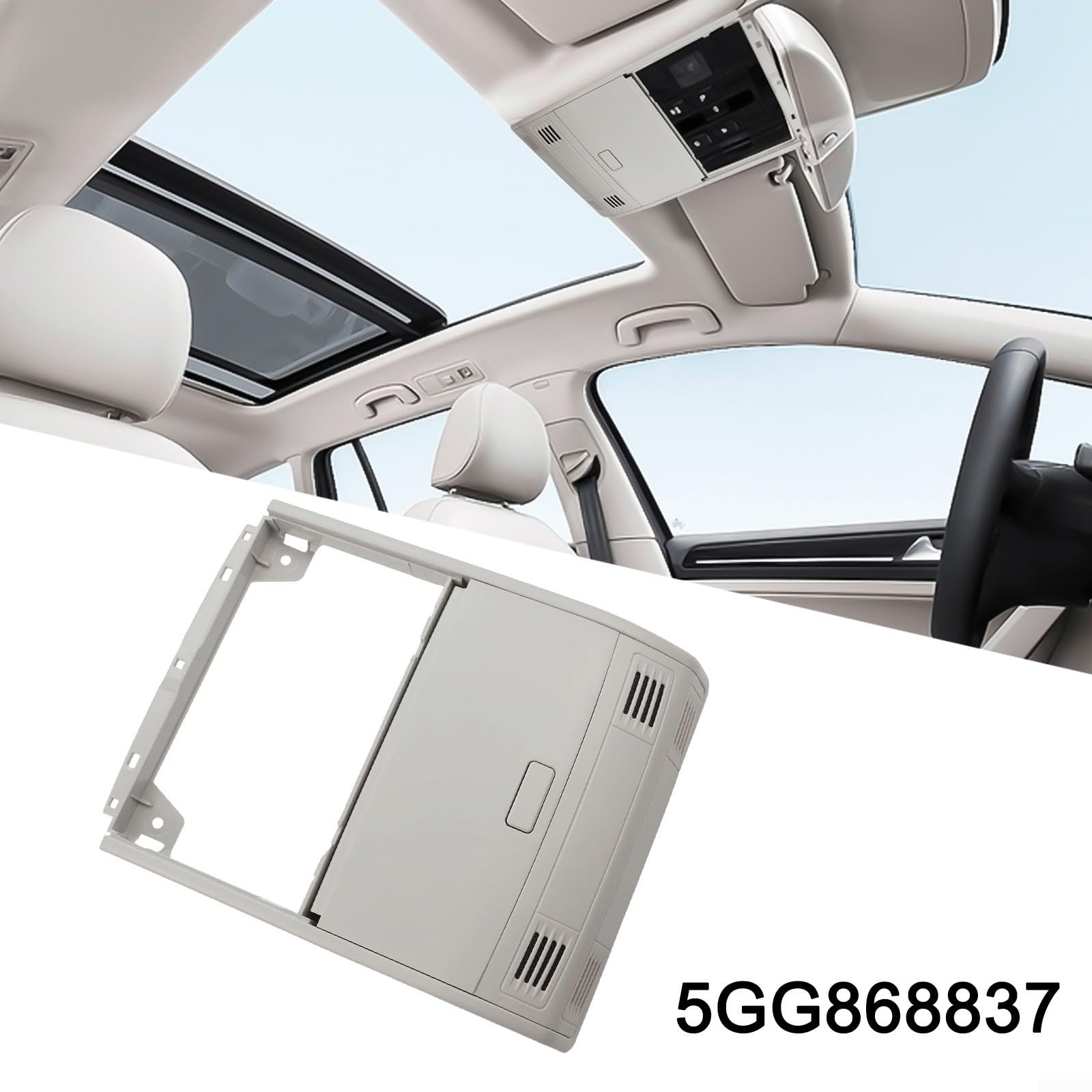 Scatola portaoggetti per occhiali da sole, 5GG868837, custodia grigia per Golf 7 MK7 2018-2022, accessori interni