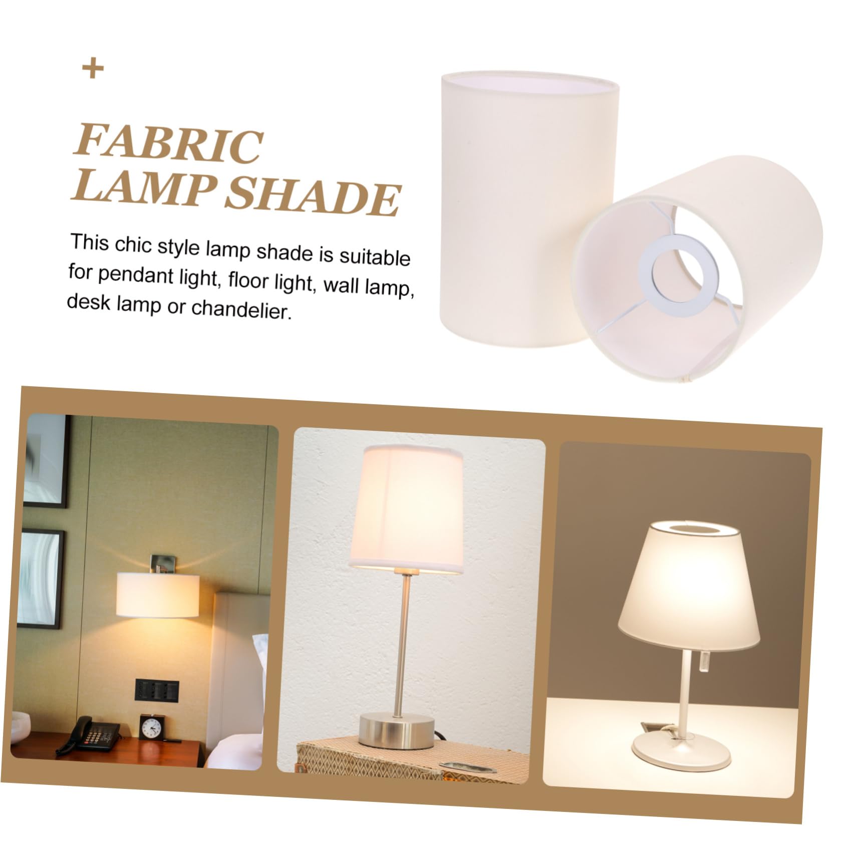 2pezzi Lampshade Rotondo Tessuto Di Lino Per Lampade Da Tavolo e Sospensione Design Moderno e Chic Per Illuminazione Interna e Salotto