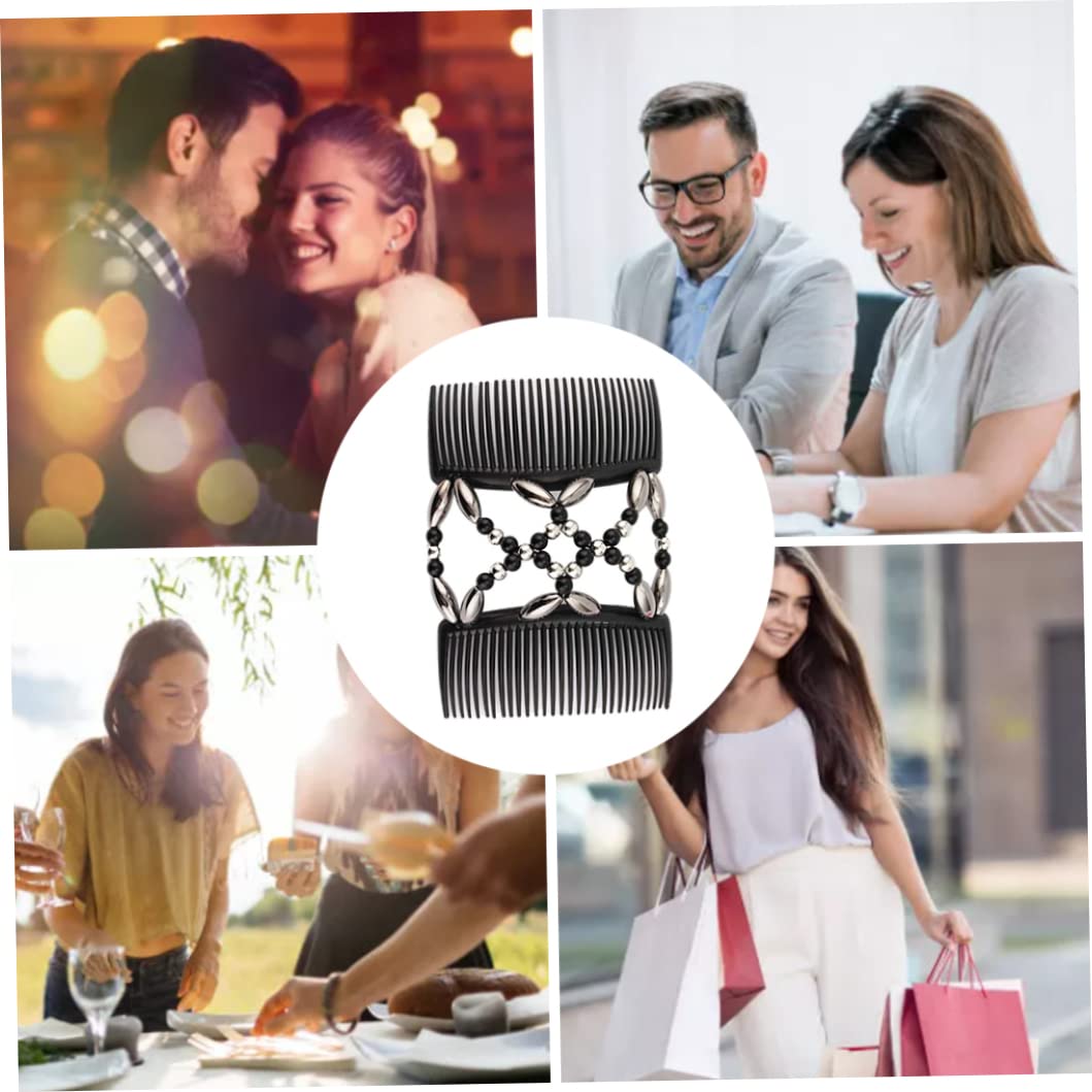 Clip per capelli in perline, pettine per capelli doppi elastici, perle elastiche pettine per donne accessori per capelli per ragazze