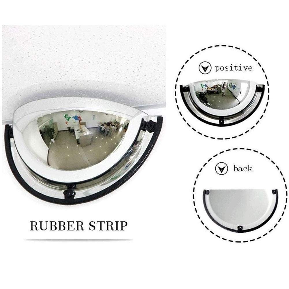 Espejo De Tráfico Espejo Convexo Lente Gran Angular De Tráfico Exterior, Espejo De Tráfico Espejo Convexo Panorámico De Media Cúpula, Ángulo De Visión De 180 Grados, Espejo Esférico De 1/4, Espejo De
