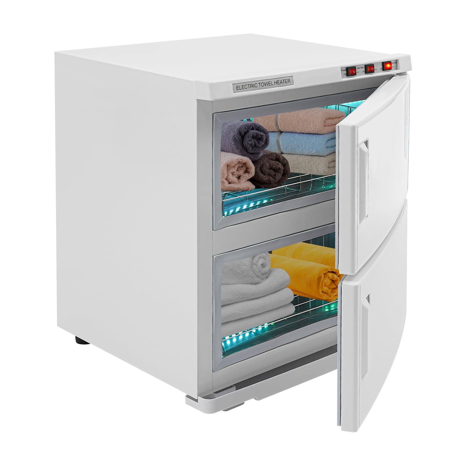 Portasciugamani a 2 porte 50L riscaldatore sterilizzatore UV armadio caldo cosmetici compresse