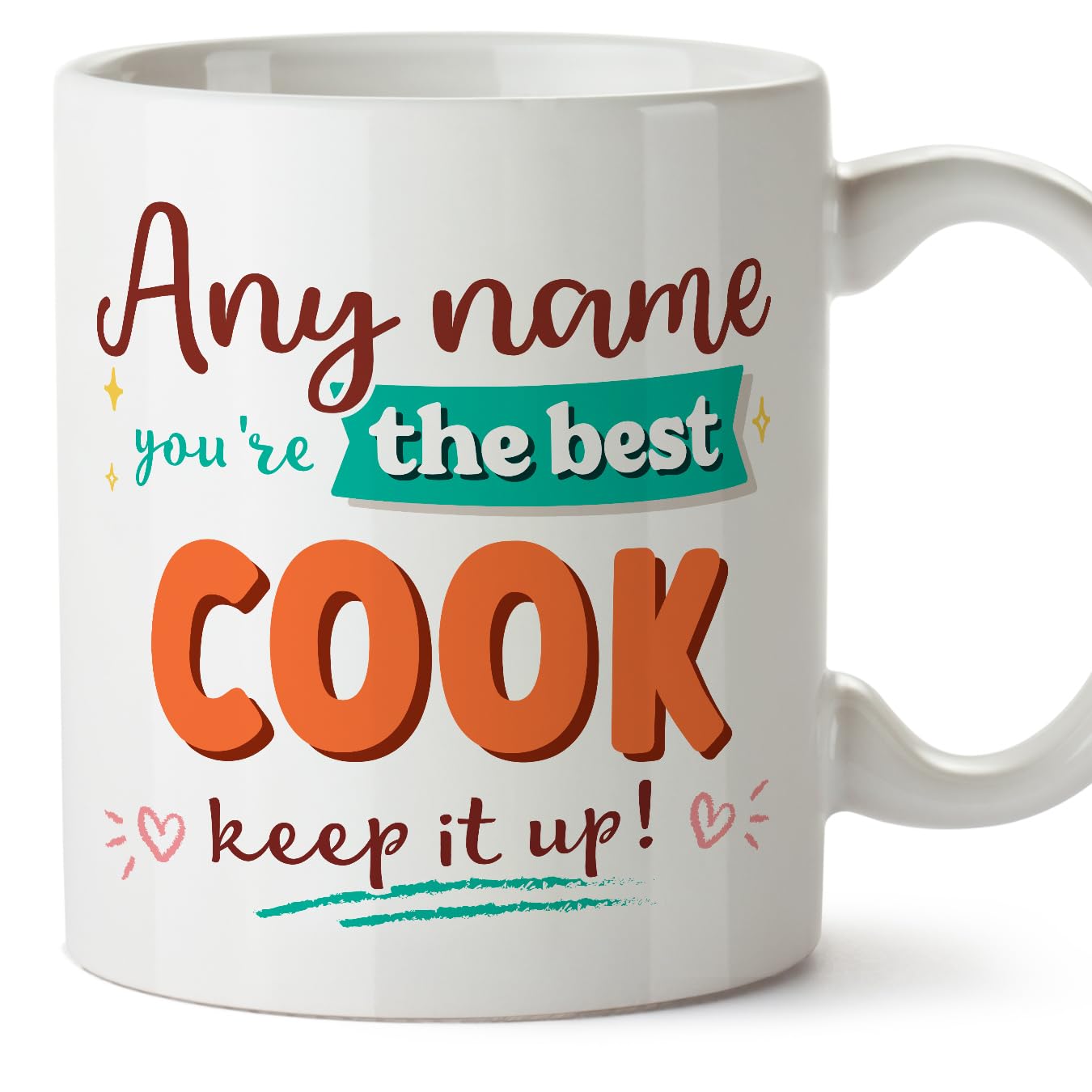 MUGFFINS Personalised Mug for Cook Woman - in English - Keep it up! - Funny Custom Gift for Colleagues - Ceramic 11oz Mug — image 1