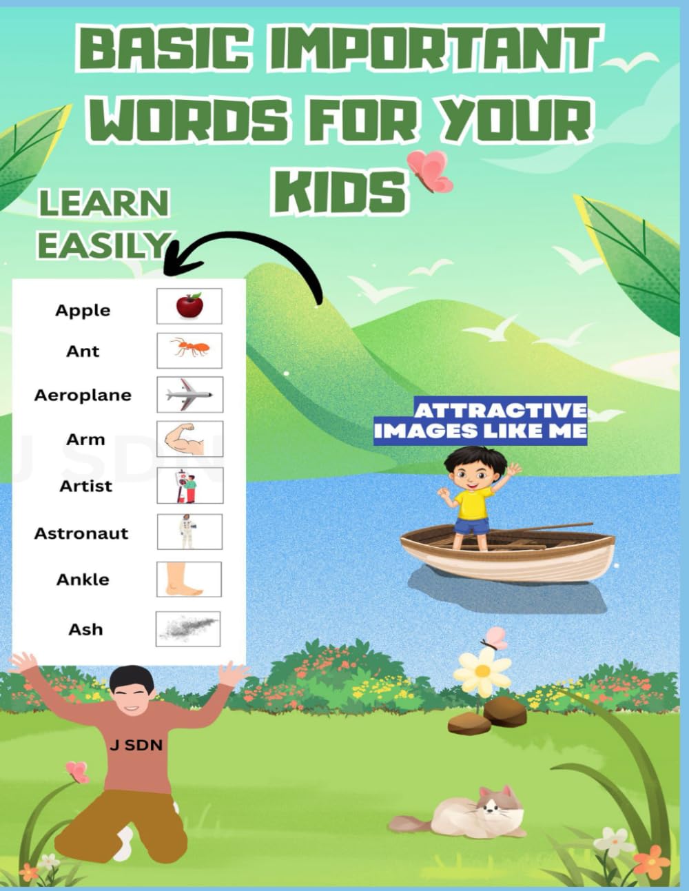 Basic Important Words For Kids with Colourful Pictures : Learn Easily