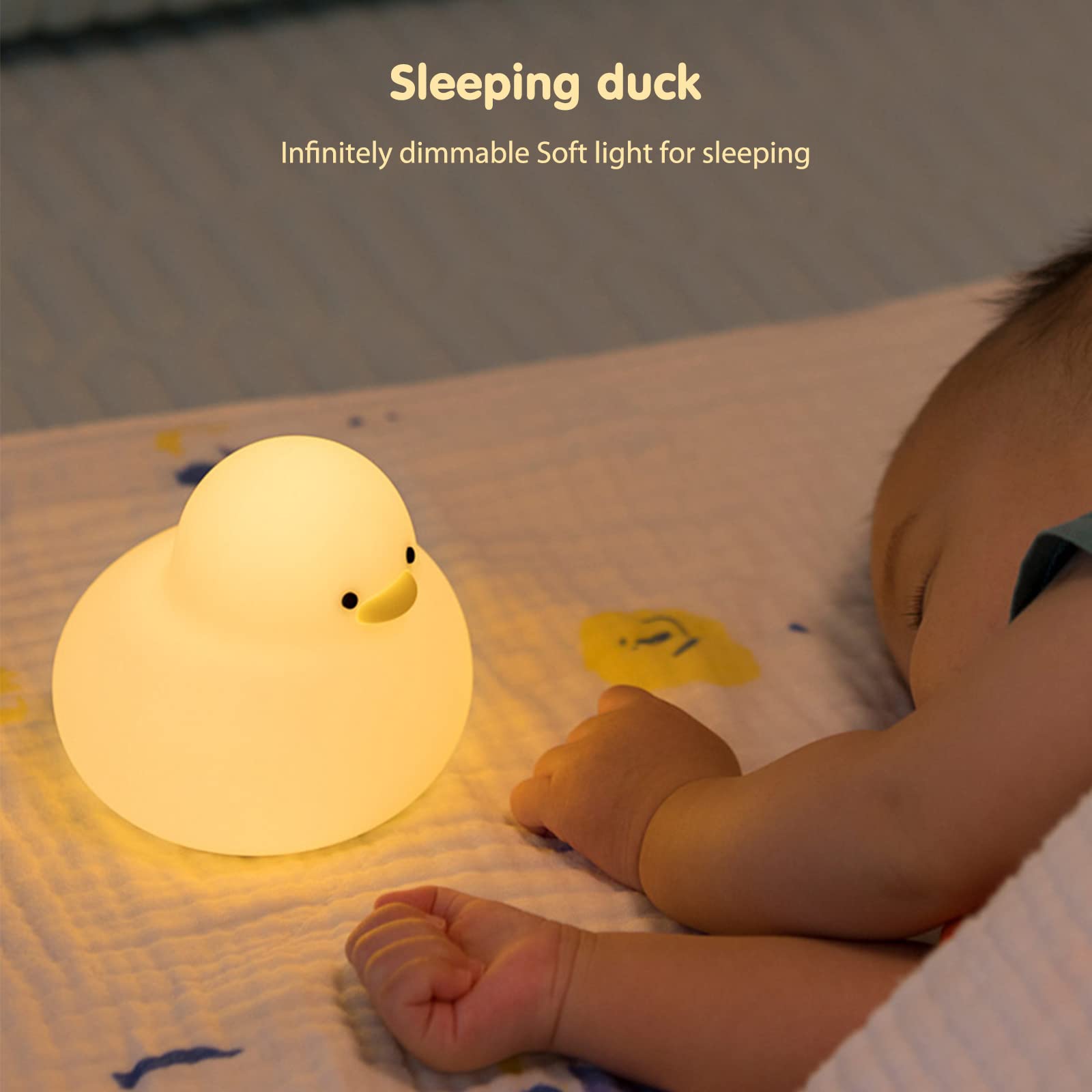 Kaczki Lampka nocna dla dzieci, Śliczne kaczki Silikonowa lampka nocna do pokoju dziecięcego, Akumulator Przedszkole Baby Night Light Touch Light Ozdoba na biurko Prezenty dla dzieci Chłopcy Dziewczęt