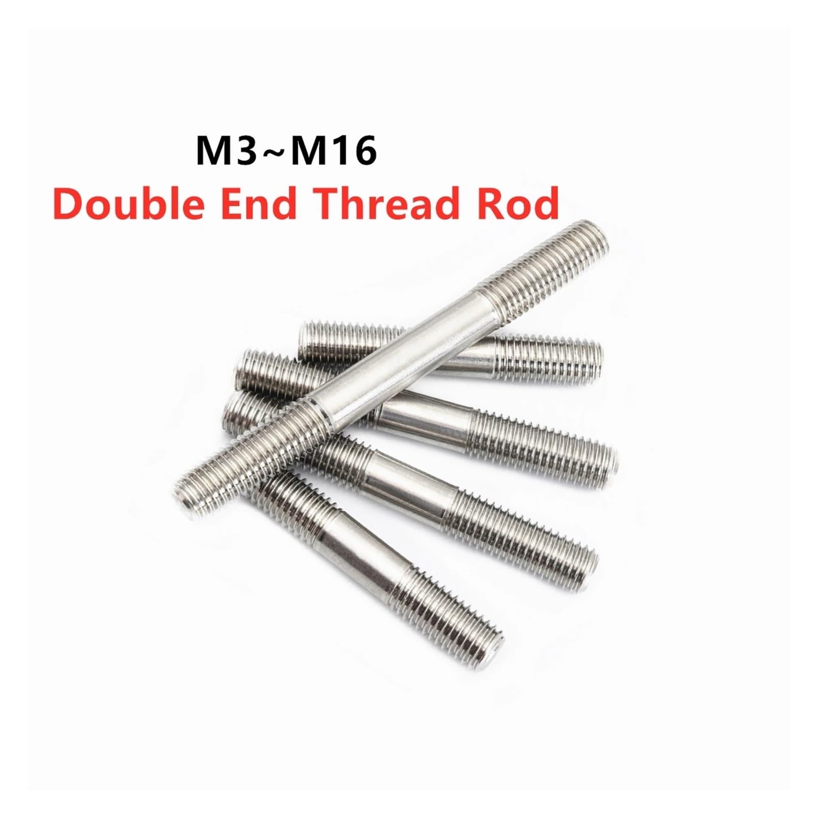 5PCS Doppia Estremità Asta Filettata Metrica M3 4 5 6 8 M16 In Acciaio Inox 304 Prigioniero Senza Testa Bulloni Asta di Vite dente bastone Barra Filettata A Doppia Testa(20mm,M5)