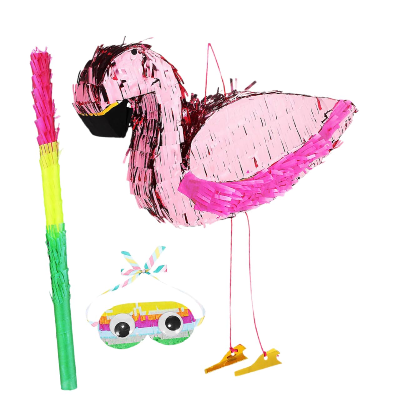 CIMAXIC 1 Set Flamingo with Blindfold Stick Tropical Party Supplies for Summer Birthday Celebrations Fun Decoration for Birthday Parties Showers More