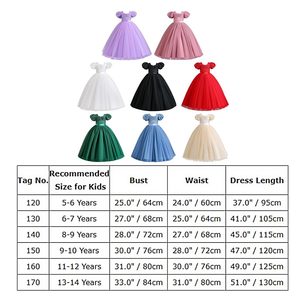 Odizli Vestidos de flores para niña, mangas puf, bowknot purpurina, lentejuelas, línea A, vestido de tul, boda, primera comunión, fiesta, largo de noche