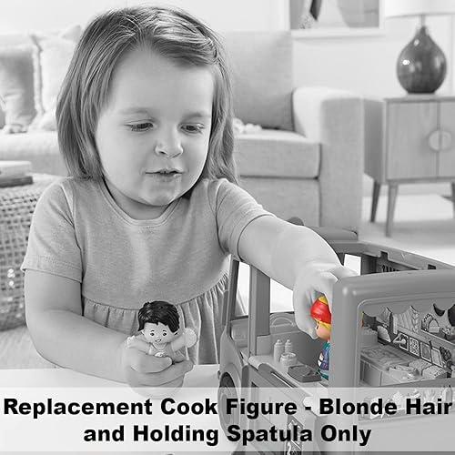 Miniatura 5 de Pieza de repuesto para Fisher-Price Little People Serve It Up Food Truck Playset - GTT73  Figura de cocina de repuesto  Cabello rubio  Espátula de
