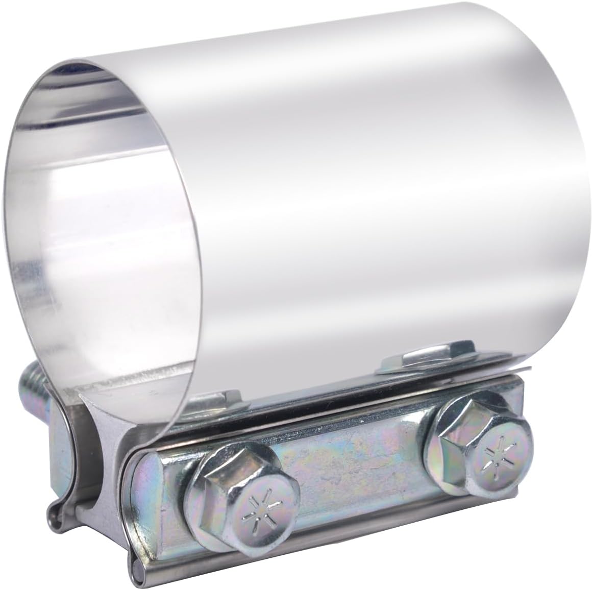3 inch Exhaust Lap Joint Clamp, Stainless Steel 3" Muffler Band Clamp fit over OD 3 inch Pipes